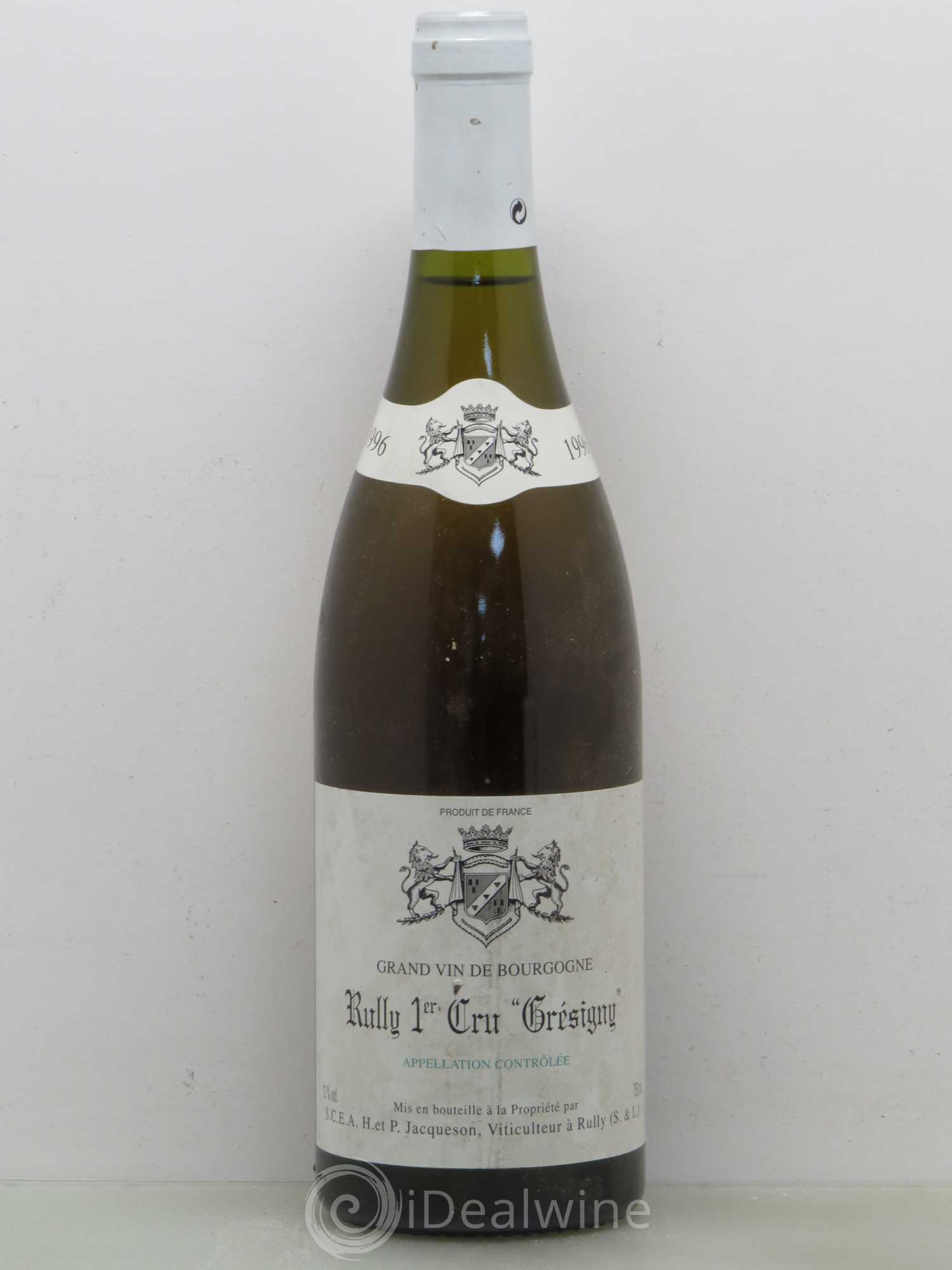 Rully 1er Cru Grésigny Paul & Marie Jacqueson 1996 - Lot de 1 bouteille - 0