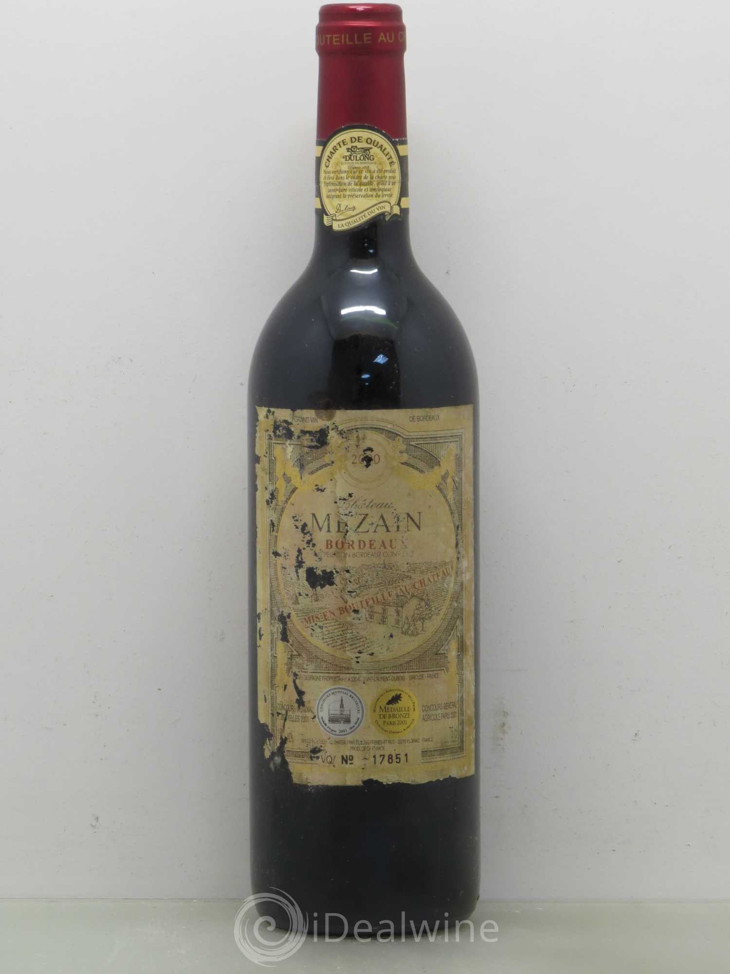 Bordeaux Château Mezain (sans prix de réserve) 2000 - Posten von 1 Flasche - 0