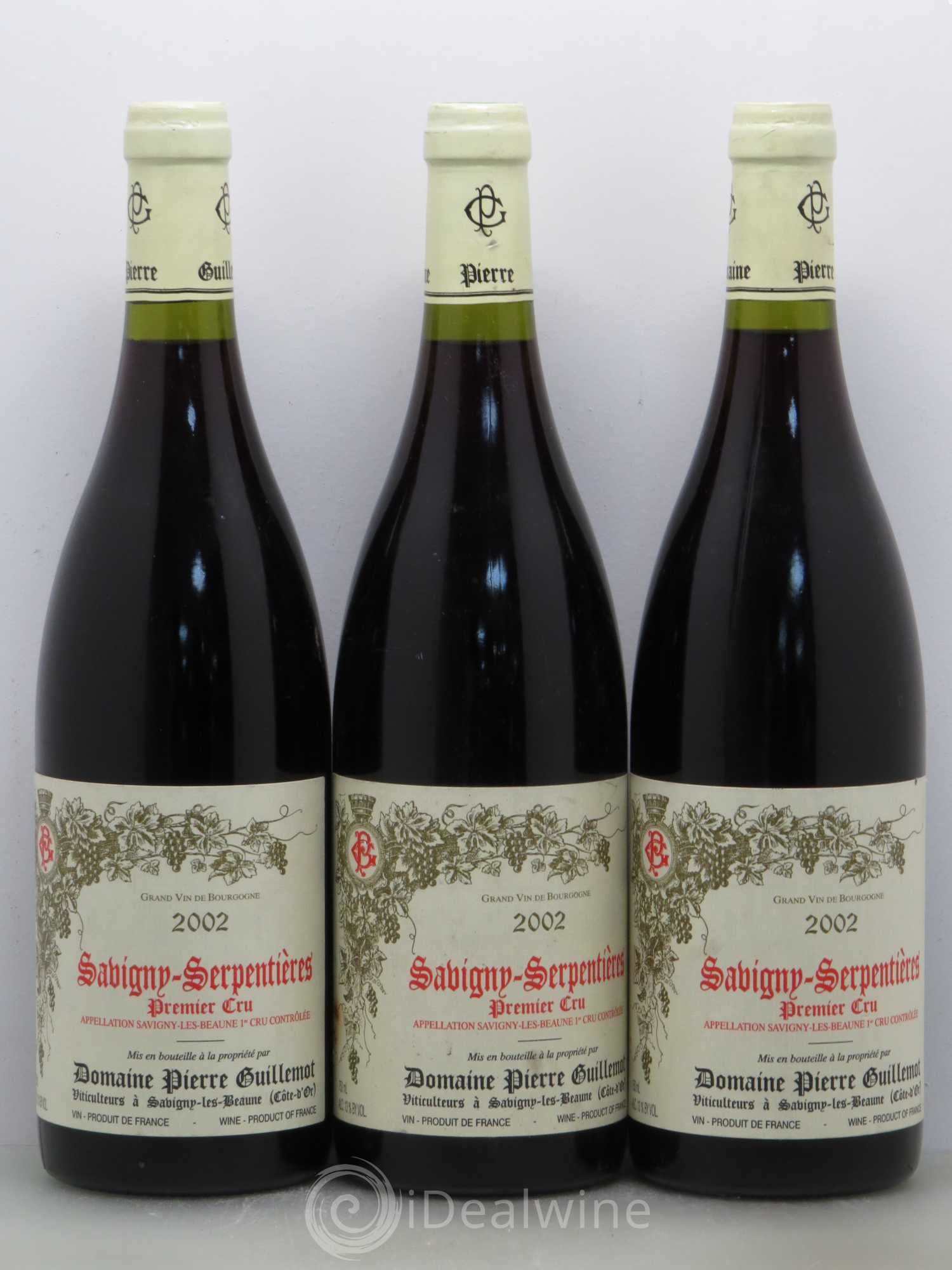 Savigny-lès-Beaune 1er Cru Serpentières Guillemot 2002 - Posten von 3 Flaschen - 0