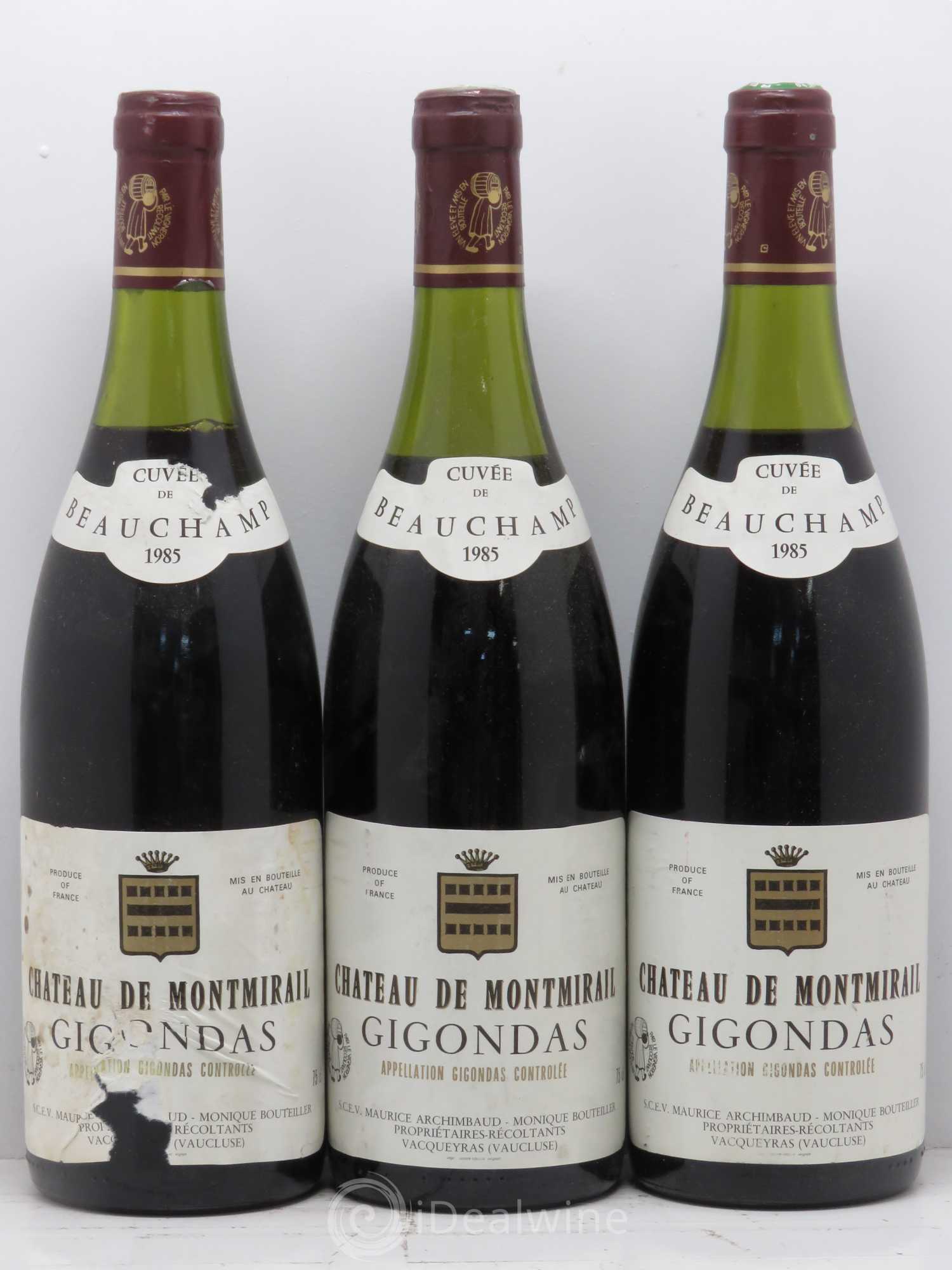 Gigondas Château De Montmirail Cuvee Beauchamps 1985 - Posten von 3 Flaschen - 0