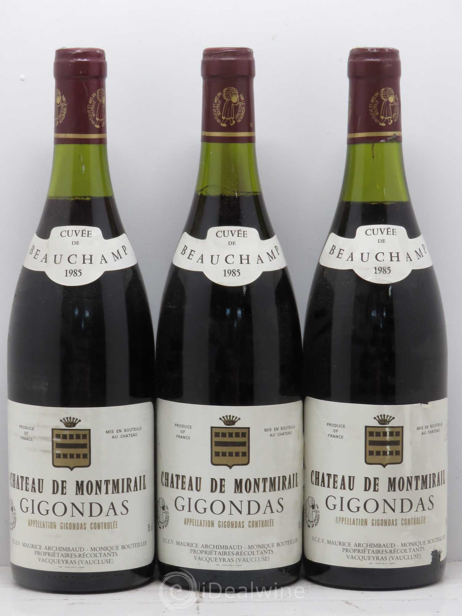 Gigondas Château De Montmirail Cuvee Beauchamps 1985 - Posten von 3 Flaschen - 0