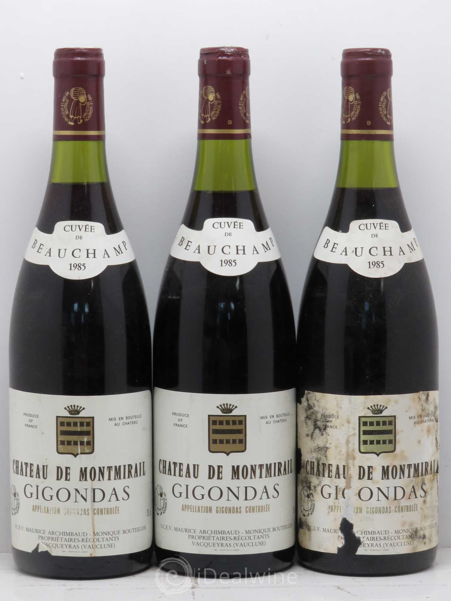 Gigondas Château De Montmirail Cuvee Beauchamps 1985 - Posten von 3 Flaschen - 0