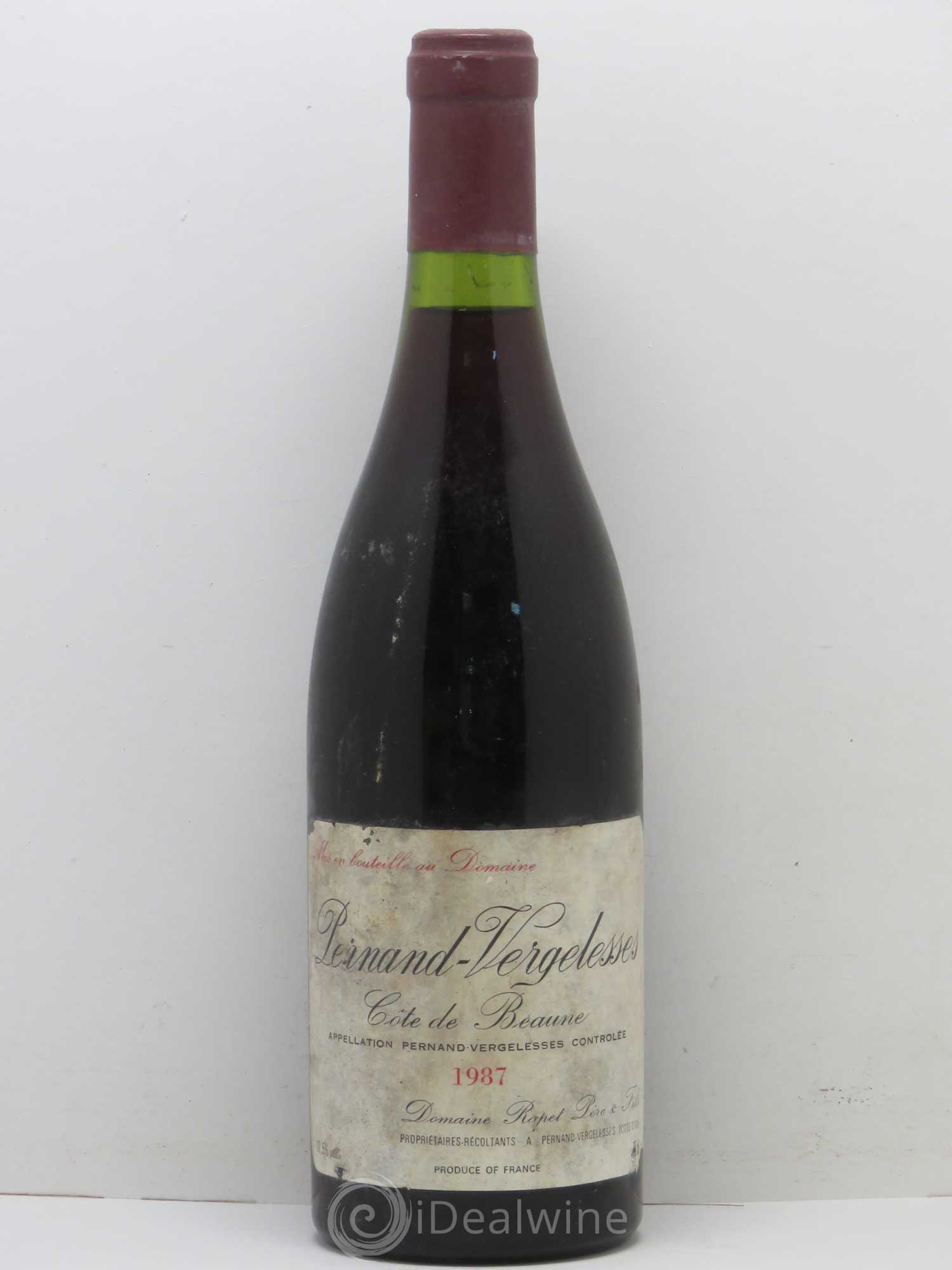Pernand-Vergelesses Domaine Rapet 1987 - Lot de 1 bouteille - 0
