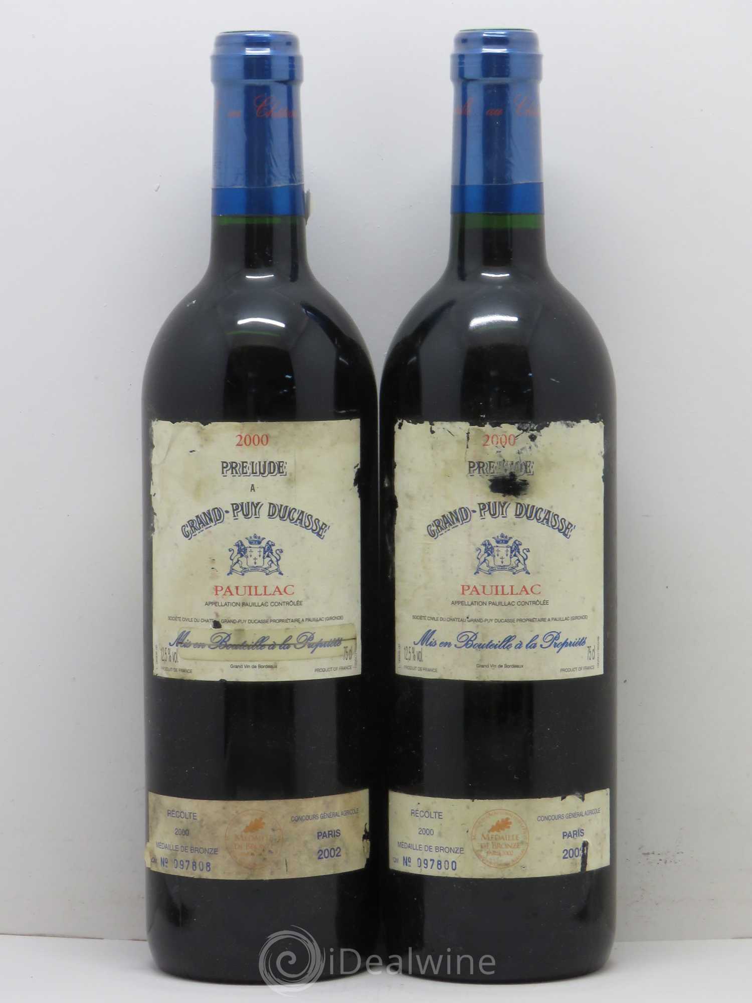 Prélude à Grand Puy Ducasse Second Vin 2000 - Lot de 2 bouteilles - 0