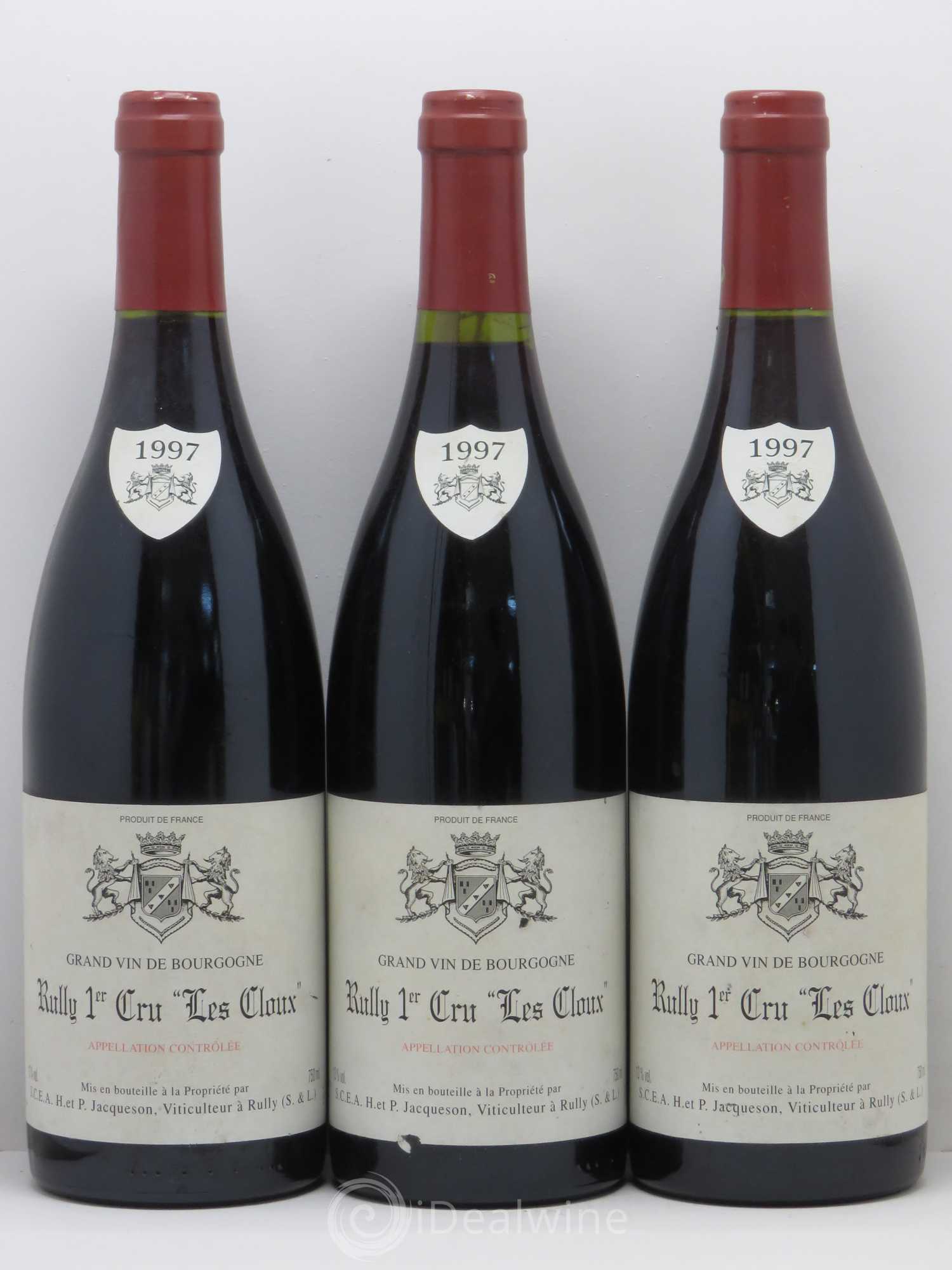 Rully 1er Cru Les Cloux Paul & Marie Jacqueson 1997 - Lot de 3 bouteilles - 0