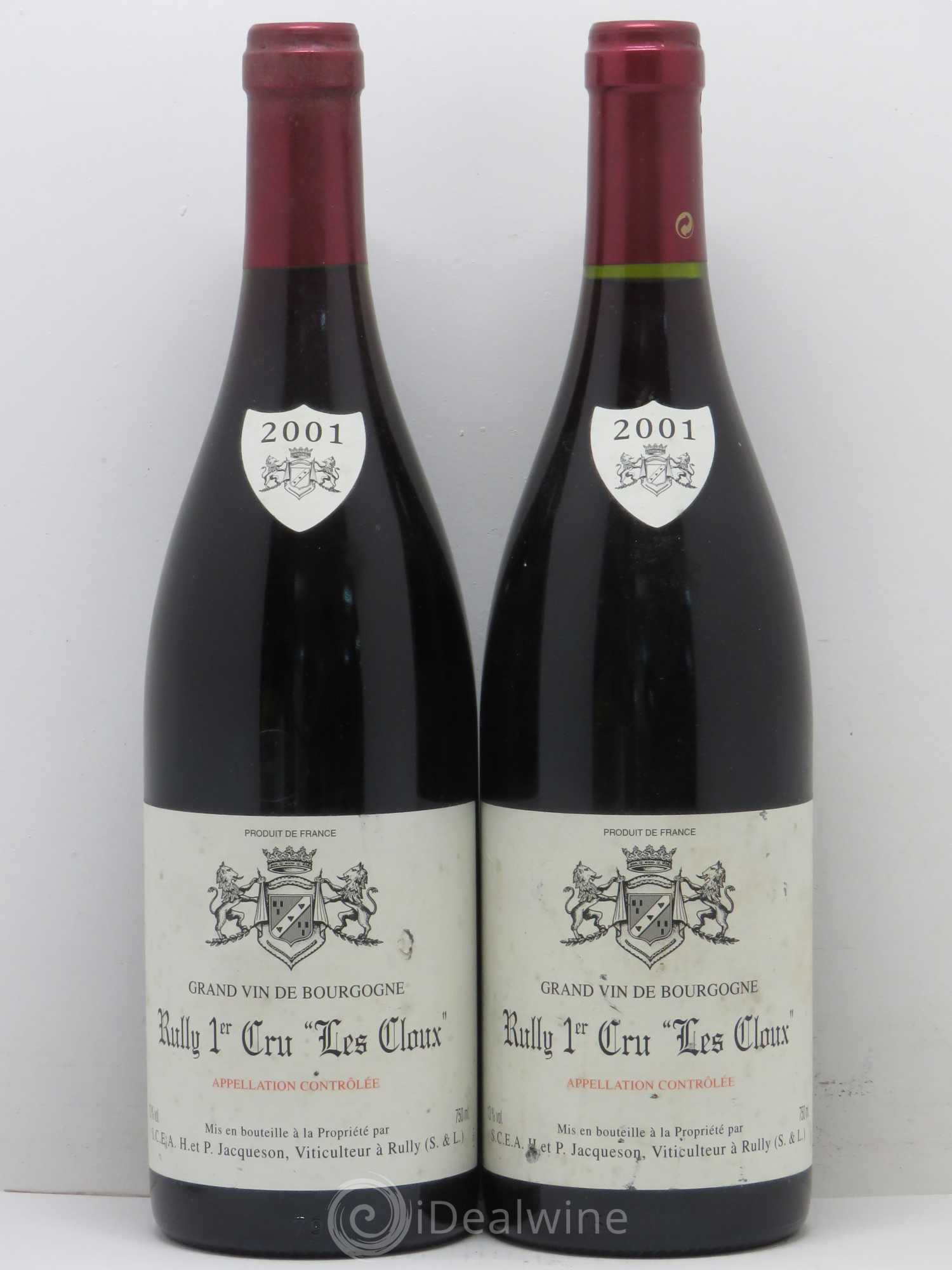 Rully 1er Cru Les Cloux Paul & Marie Jacqueson 2001 - Lot de 2 bouteilles - 0
