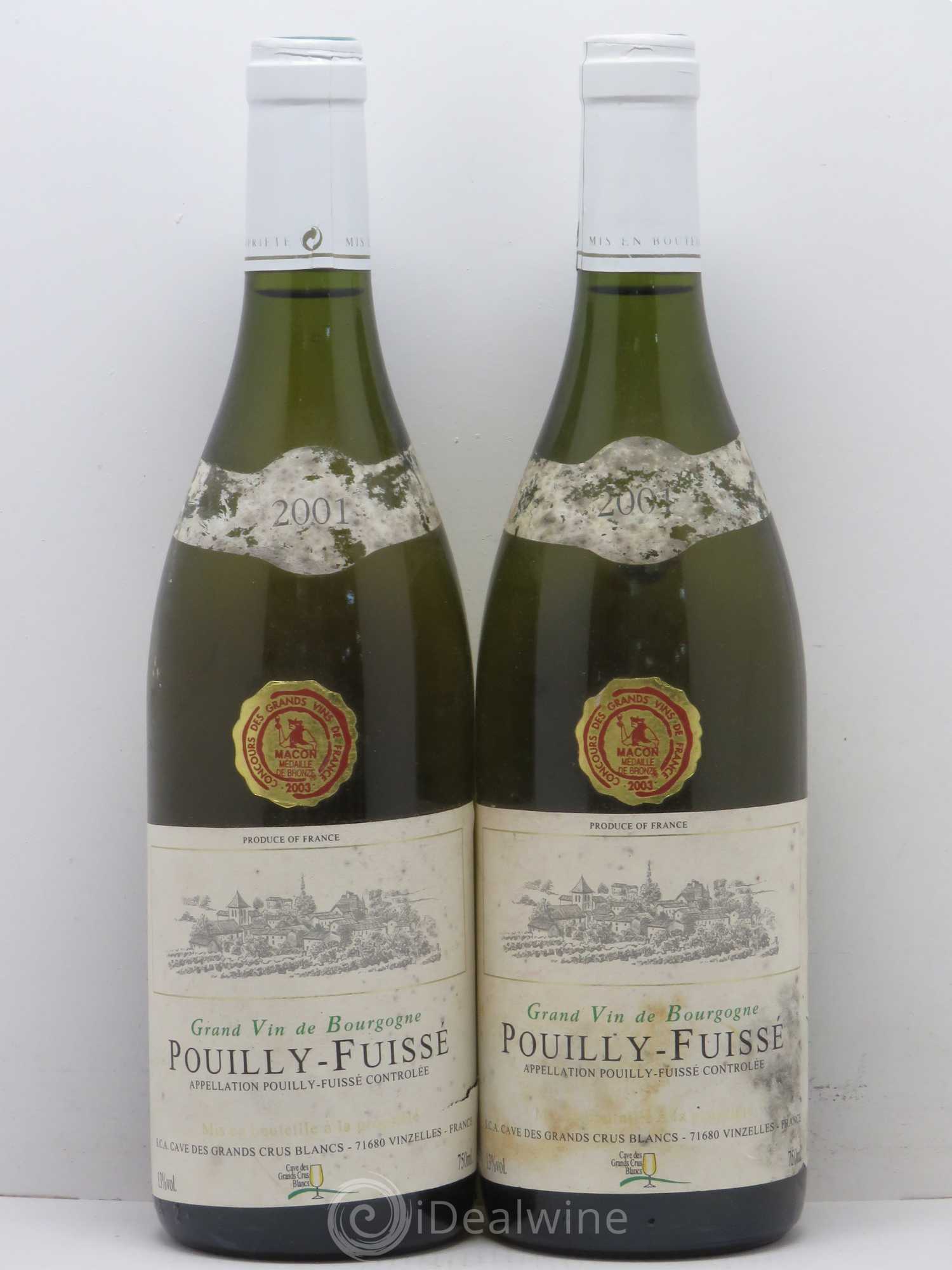 Pouilly-Fuissé Cave Des Grands Crus Blancs (sans prix de réserve) 2001 - Posten von 2 Flaschen - 0