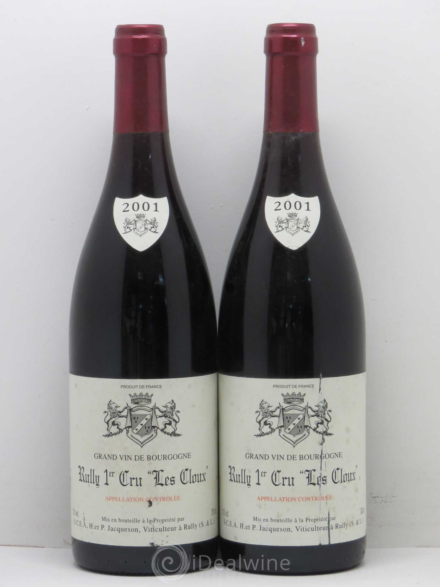 Rully 1er Cru Les Cloux Paul & Marie Jacqueson 2001 - Lot de 2 bouteilles - 0