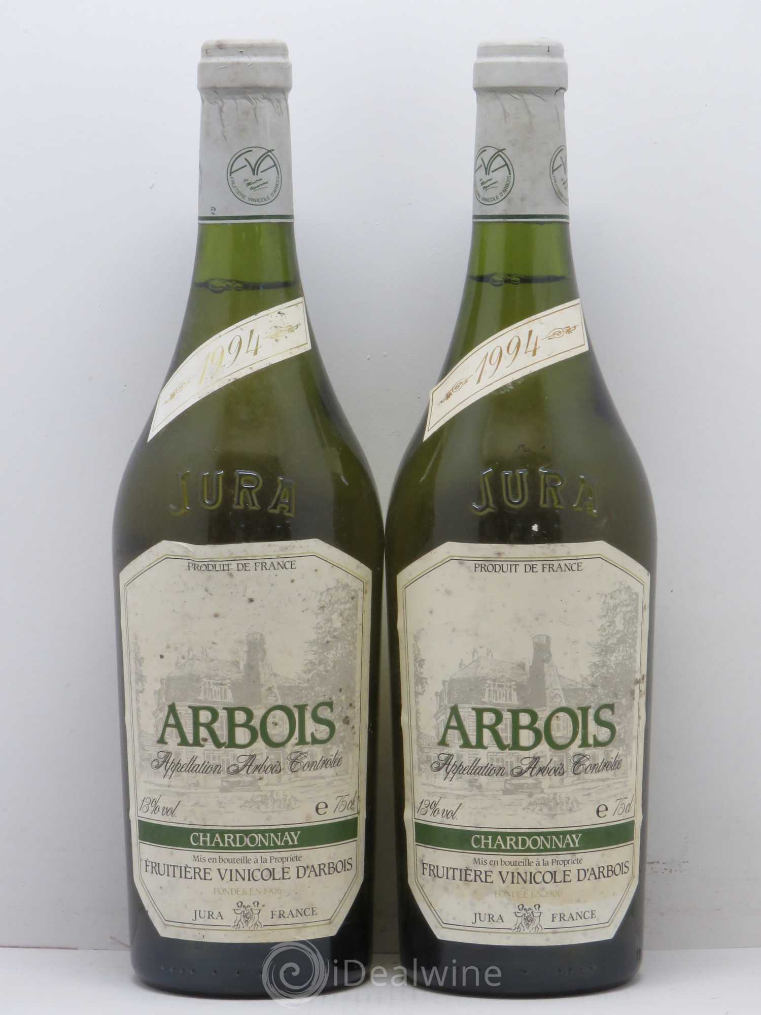 Arbois Chardonnay Fruitiere Vinicole d'Arbois 1994 - Posten von 2 Flaschen - 0