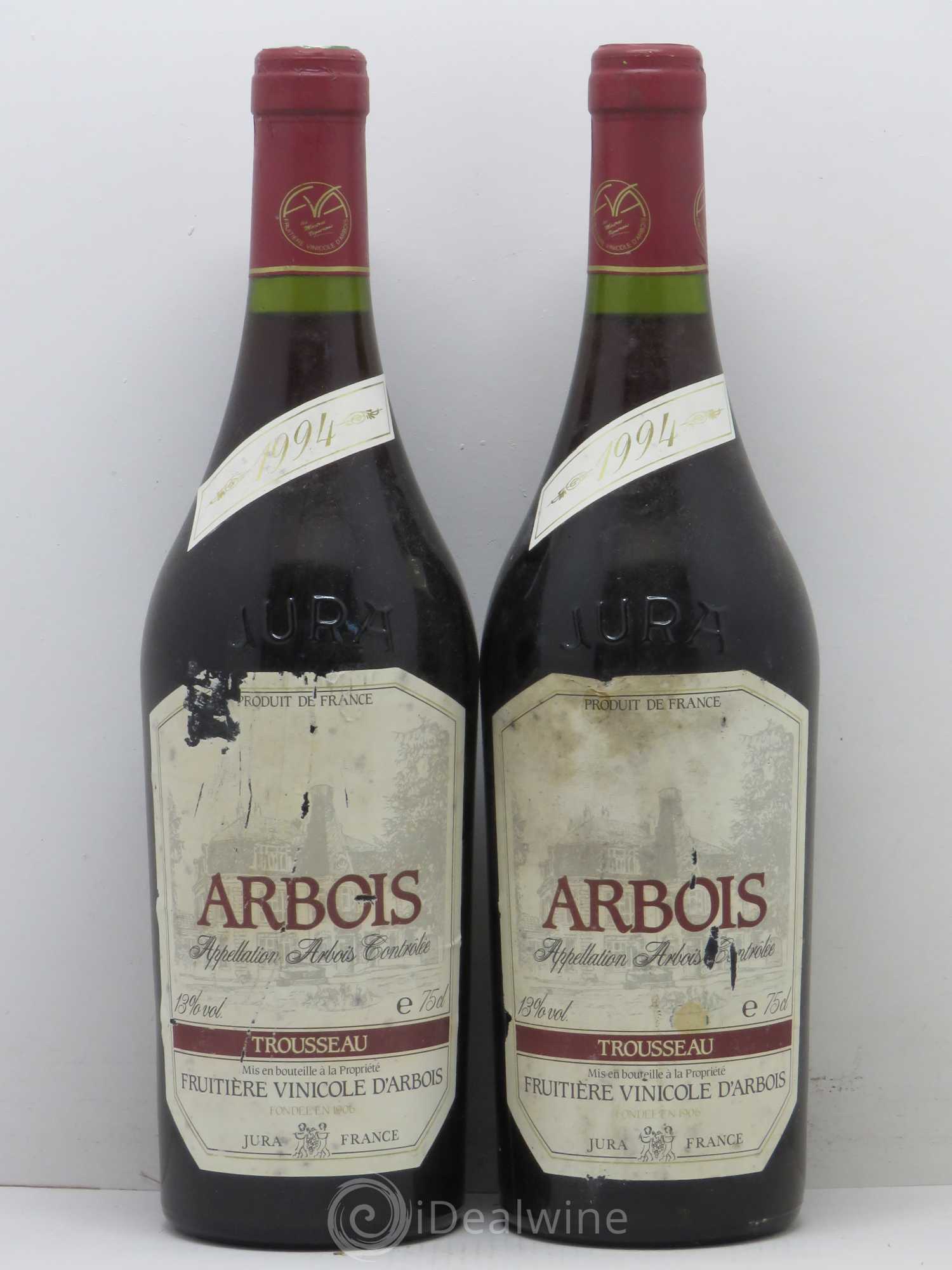 Arbois Trousseau Fruitiere Vinicole D'Arbois 1994 - Posten von 2 Flaschen - 0
