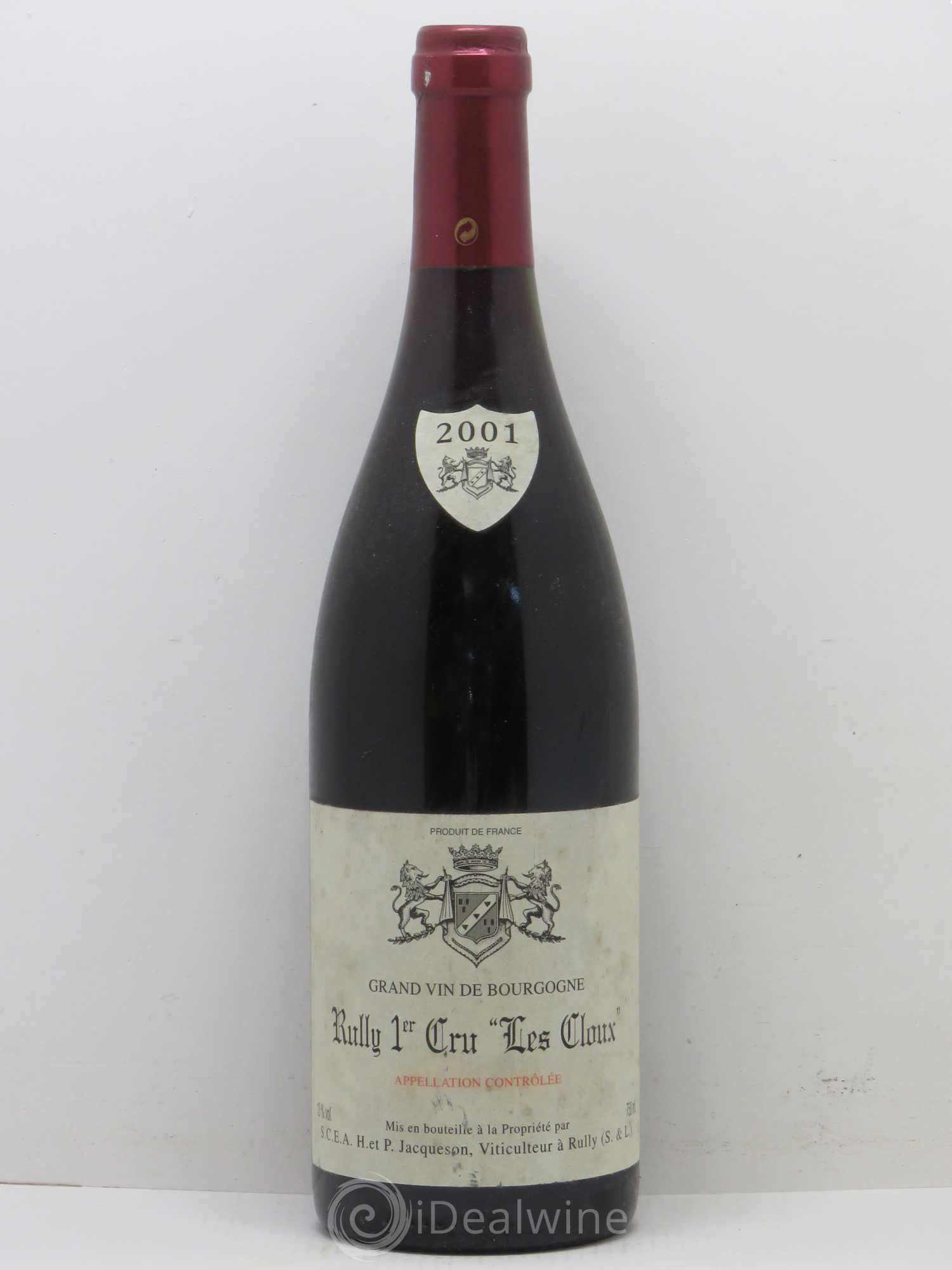 Rully 1er Cru Les Cloux Paul & Marie Jacqueson 2001 - Lot de 1 bouteille - 0