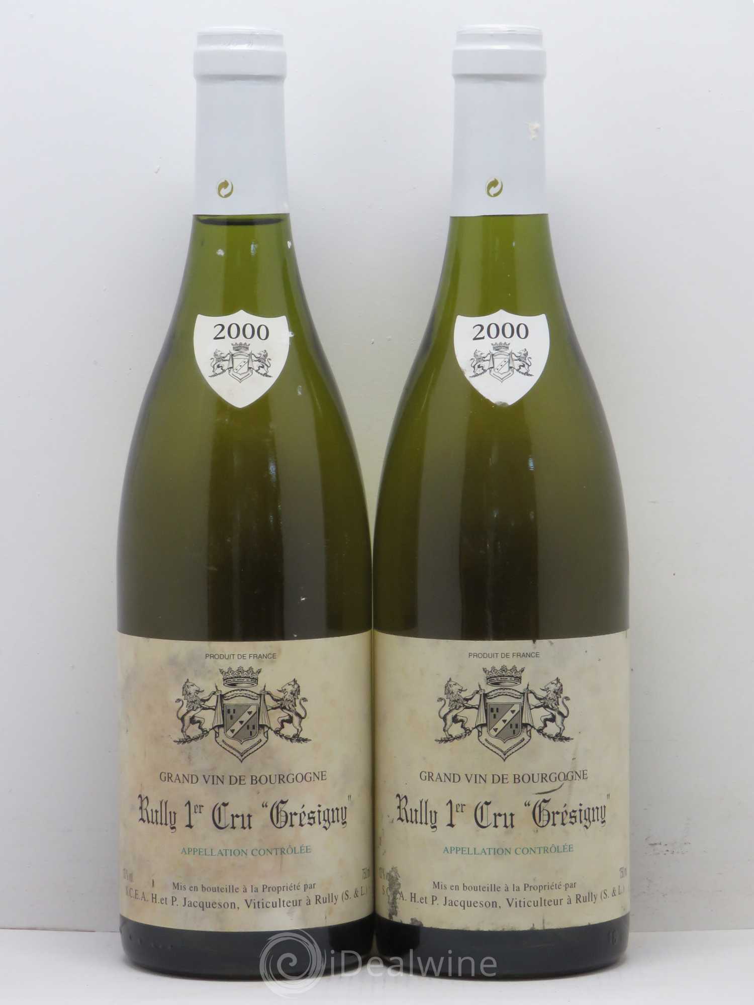 Rully 1er Cru Grésigny Paul & Marie Jacqueson 2000 - Posten von 2 Flaschen - 0