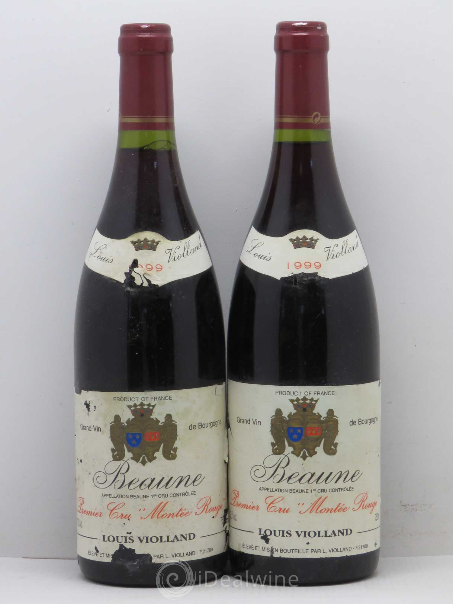 Beaune 1er Cru Montée Rouge Louis Violland 1999 - Lot de 2 bouteilles - 0