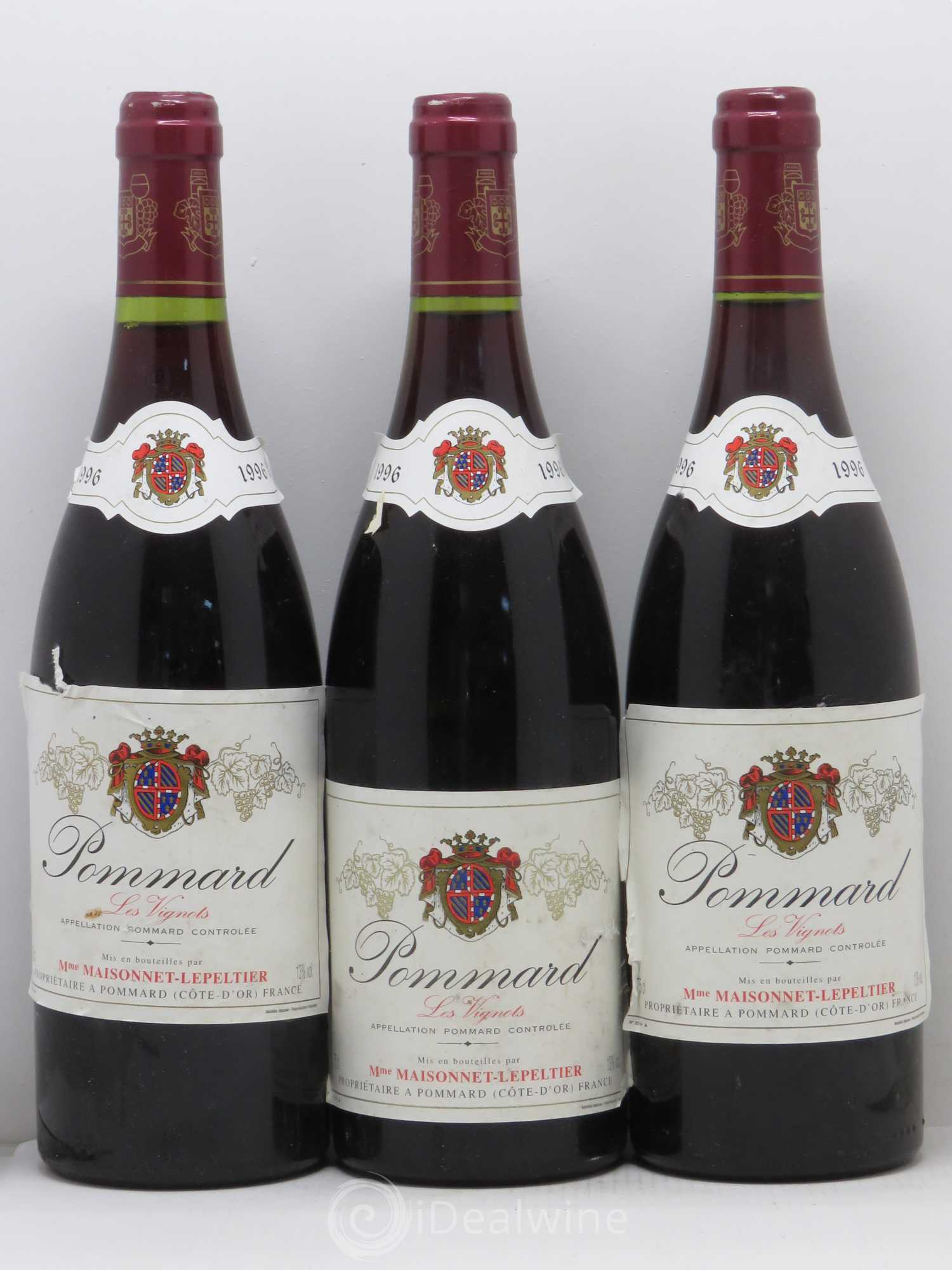Pommard Maisonnet Lepeltier Les Vignots (sans prix de réserve) 1996 - Posten von 3 Flaschen - 0