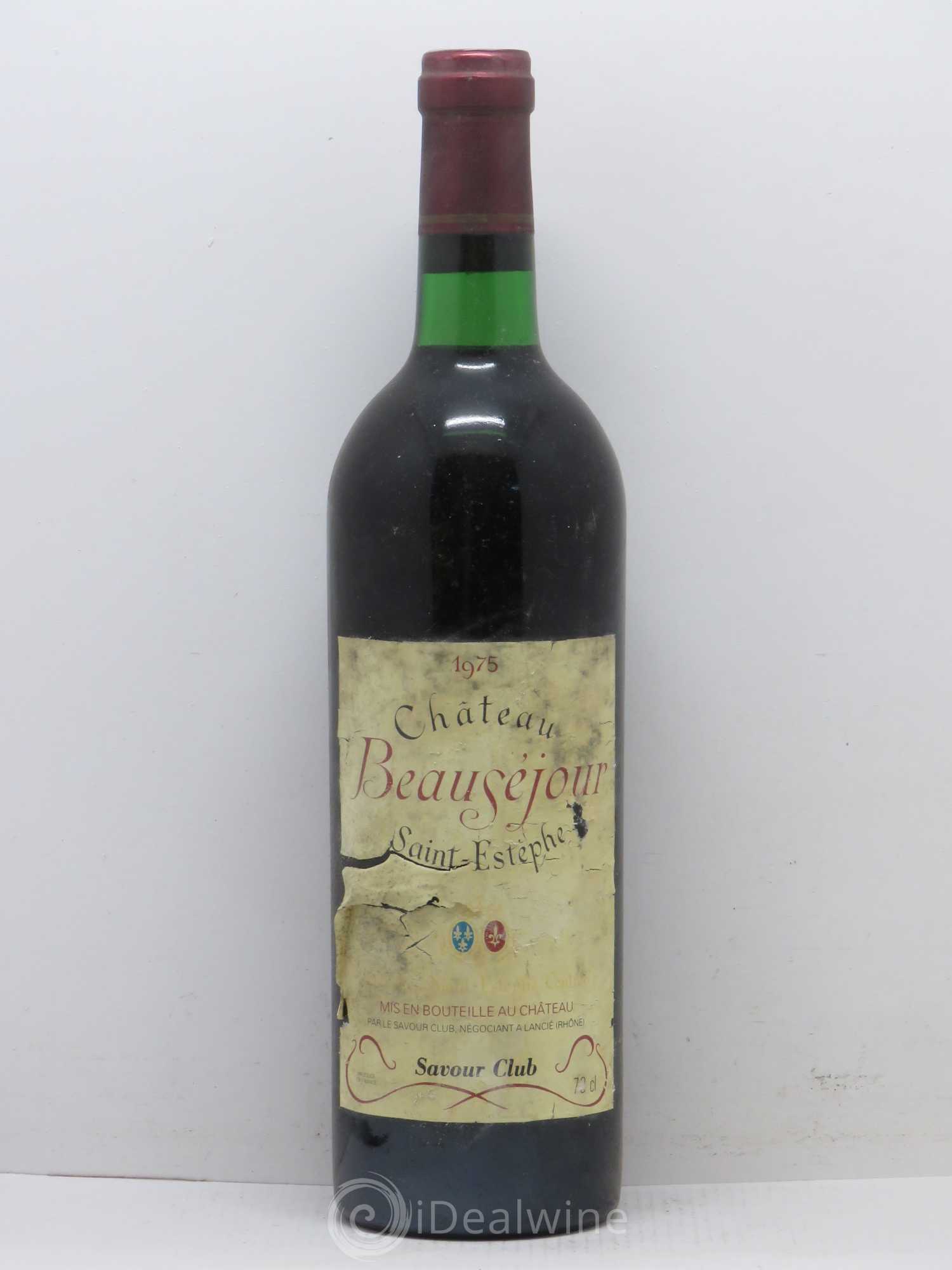Saint-Estèphe Château Beauséjour Savour Club 1975 - Posten von 1 Flasche - 0
