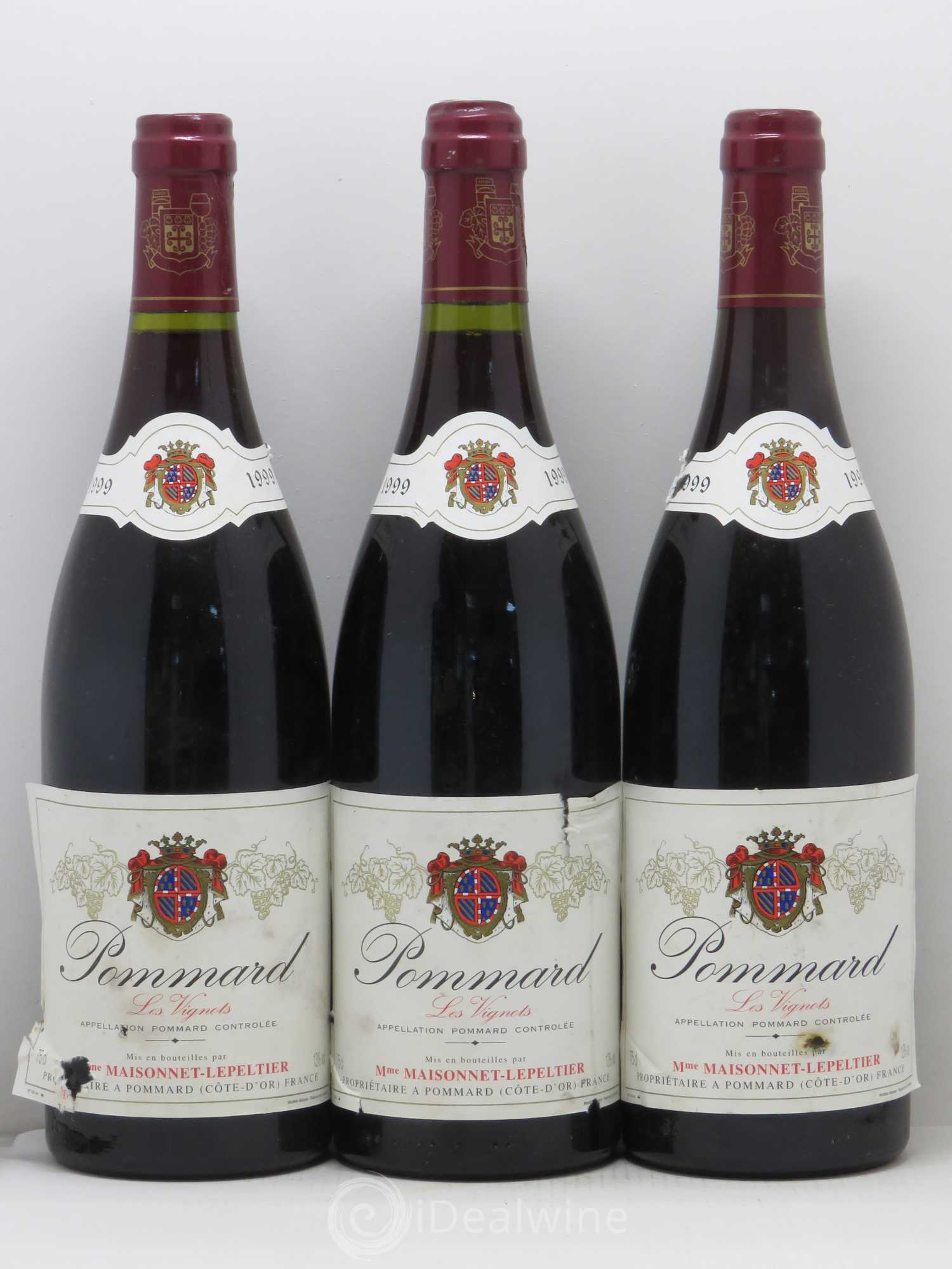 Pommard Maisonnet Lepeltier Les Vignots (sans prix de réserve) 1999 - Posten von 3 Flaschen - 0
