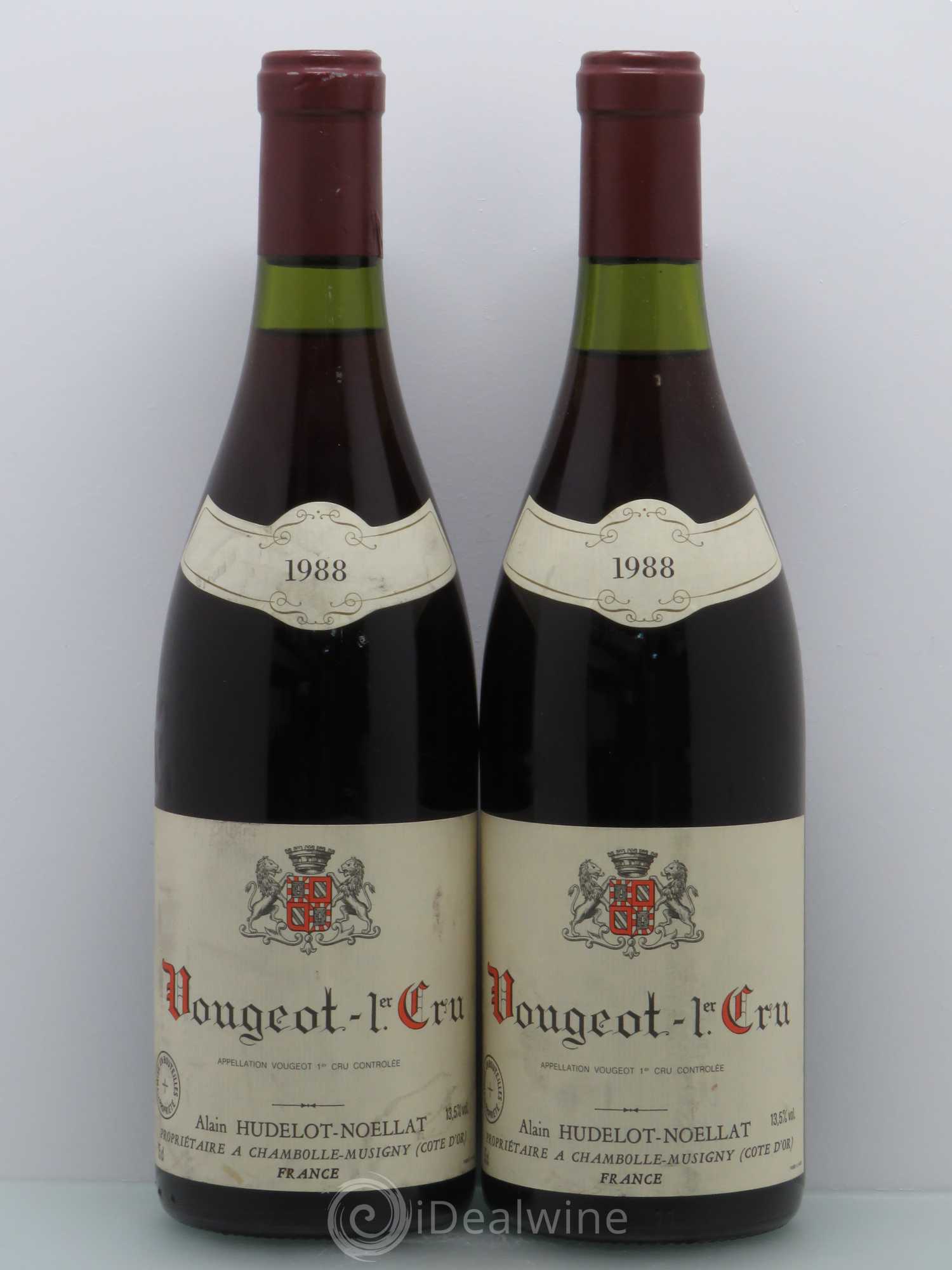 Vougeot 1er Cru Hudellot-Noellat 1988 - Posten von 2 Flaschen - 0