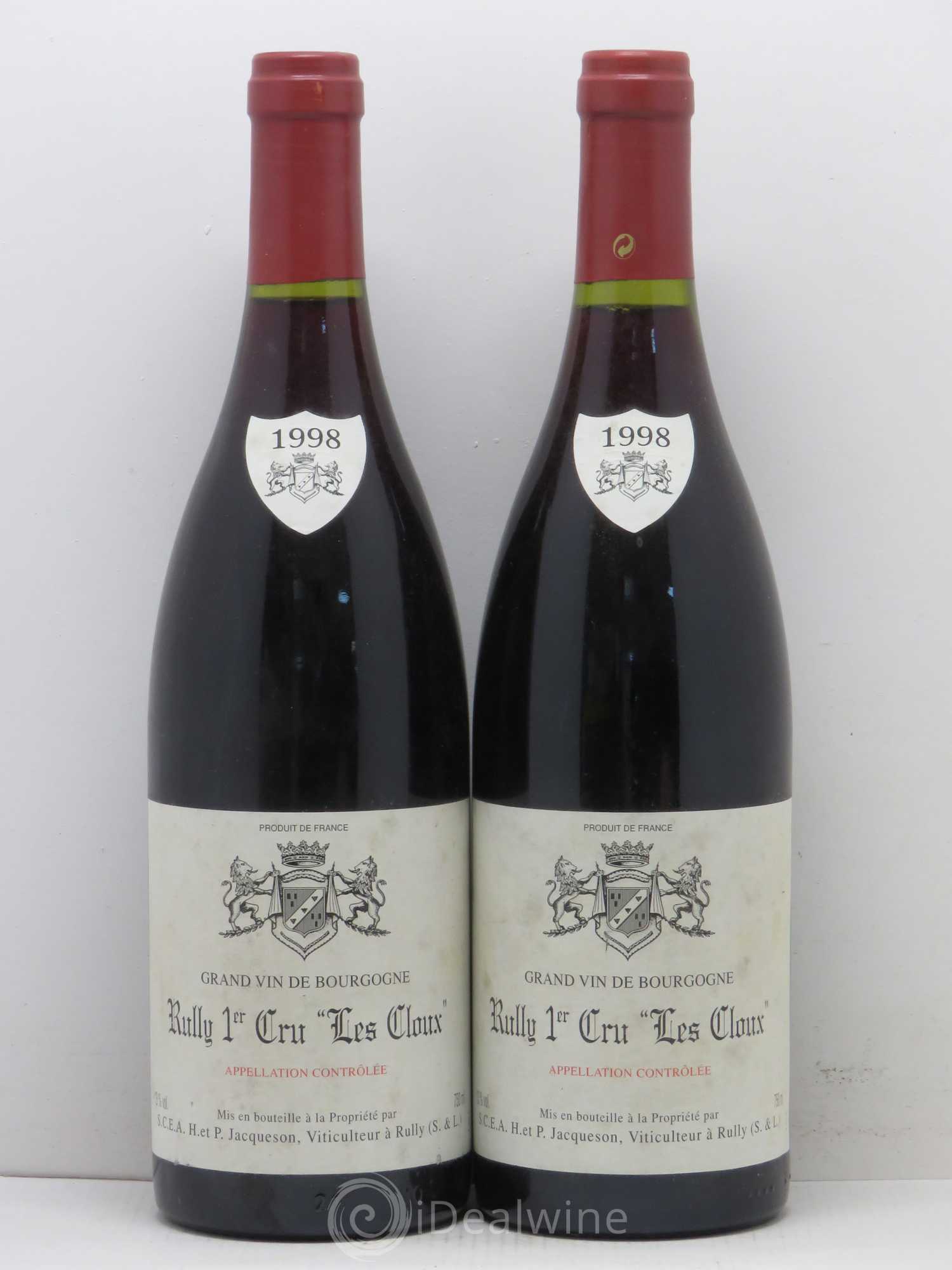 Rully 1er Cru Les Cloux Paul & Marie Jacqueson 1998 - Lot de 2 bouteilles - 0