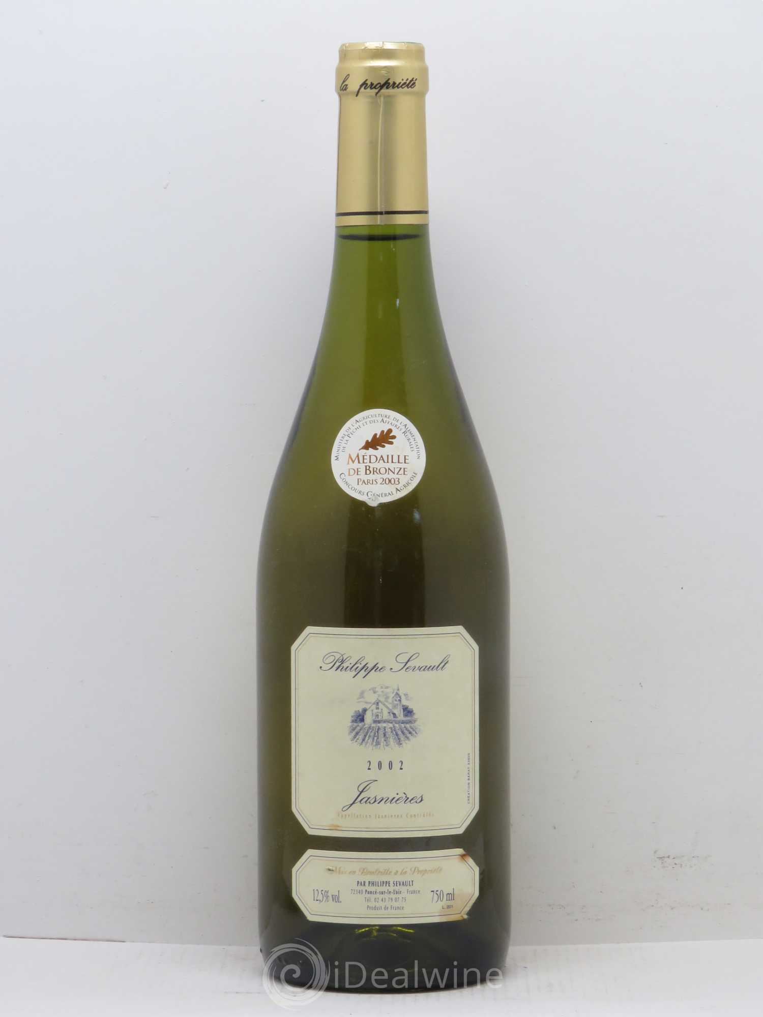 Jasnières Philippe Sevault (sans prix de réserve) 2002 - Posten von 1 Flasche - 0