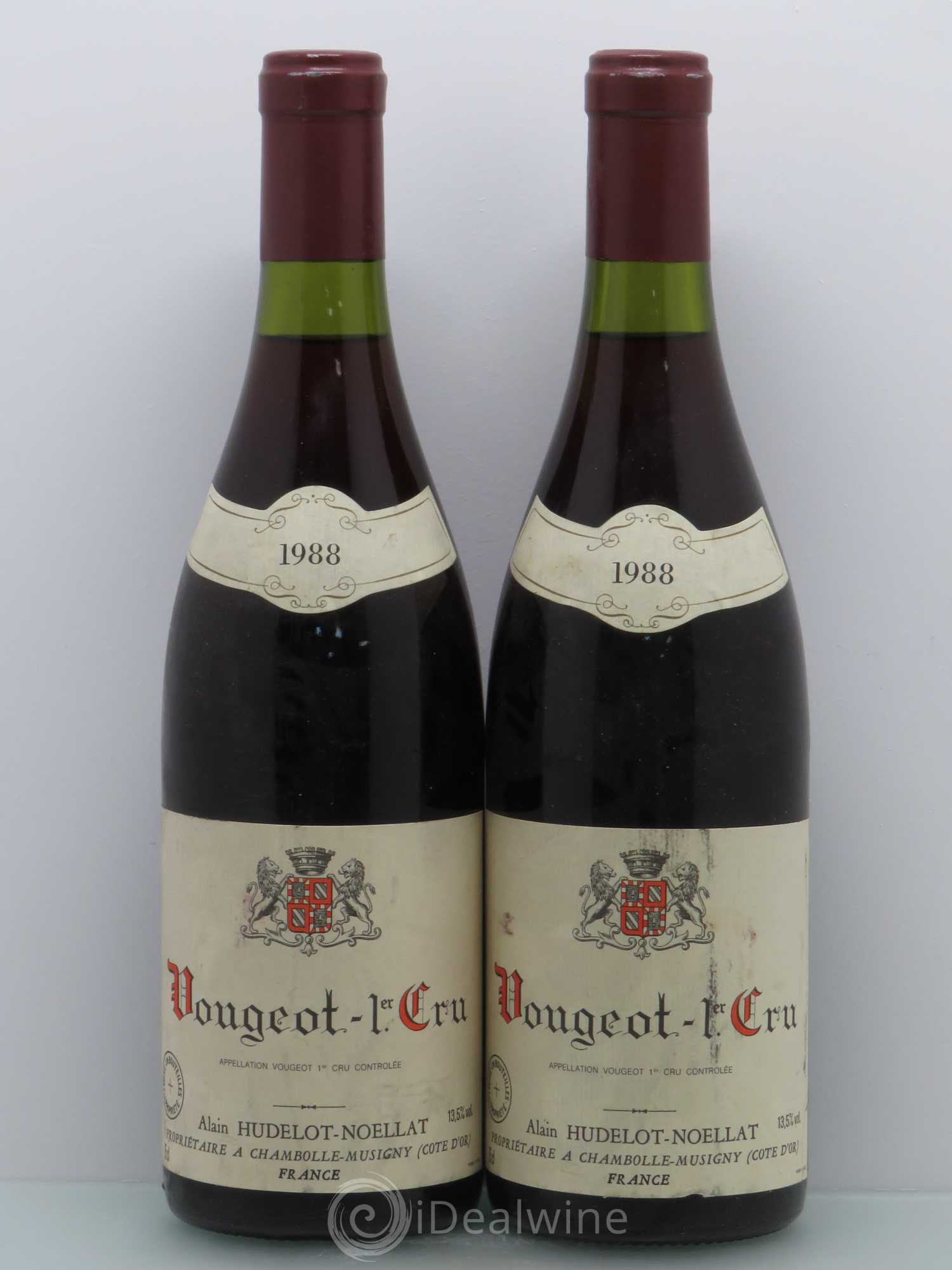 Vougeot 1er Cru Hudellot-Noellat 1988 - Posten von 2 Flaschen - 0