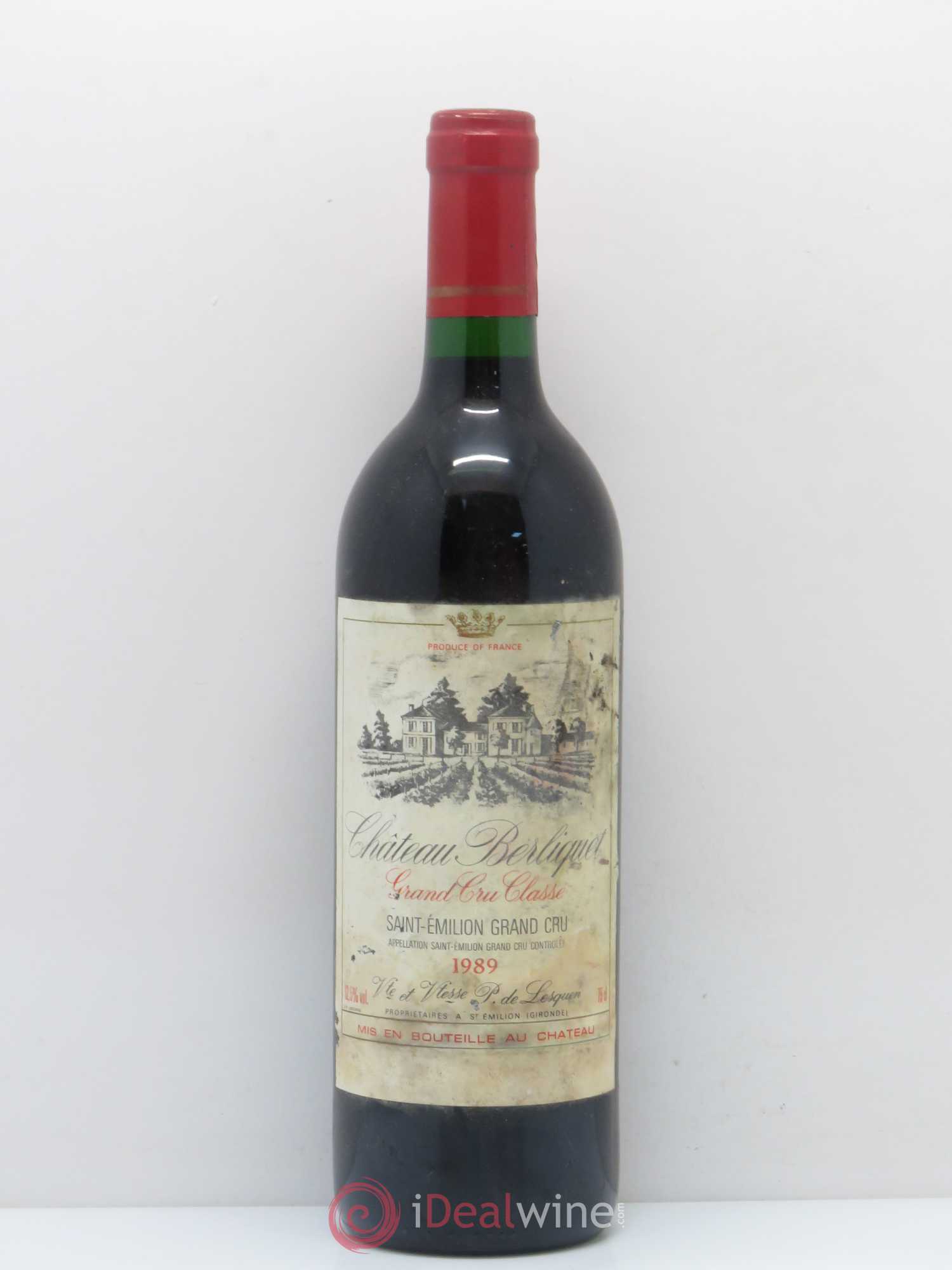Château Berliquet Grand Cru Classé 1989 - Lot de 1 bouteille - 0