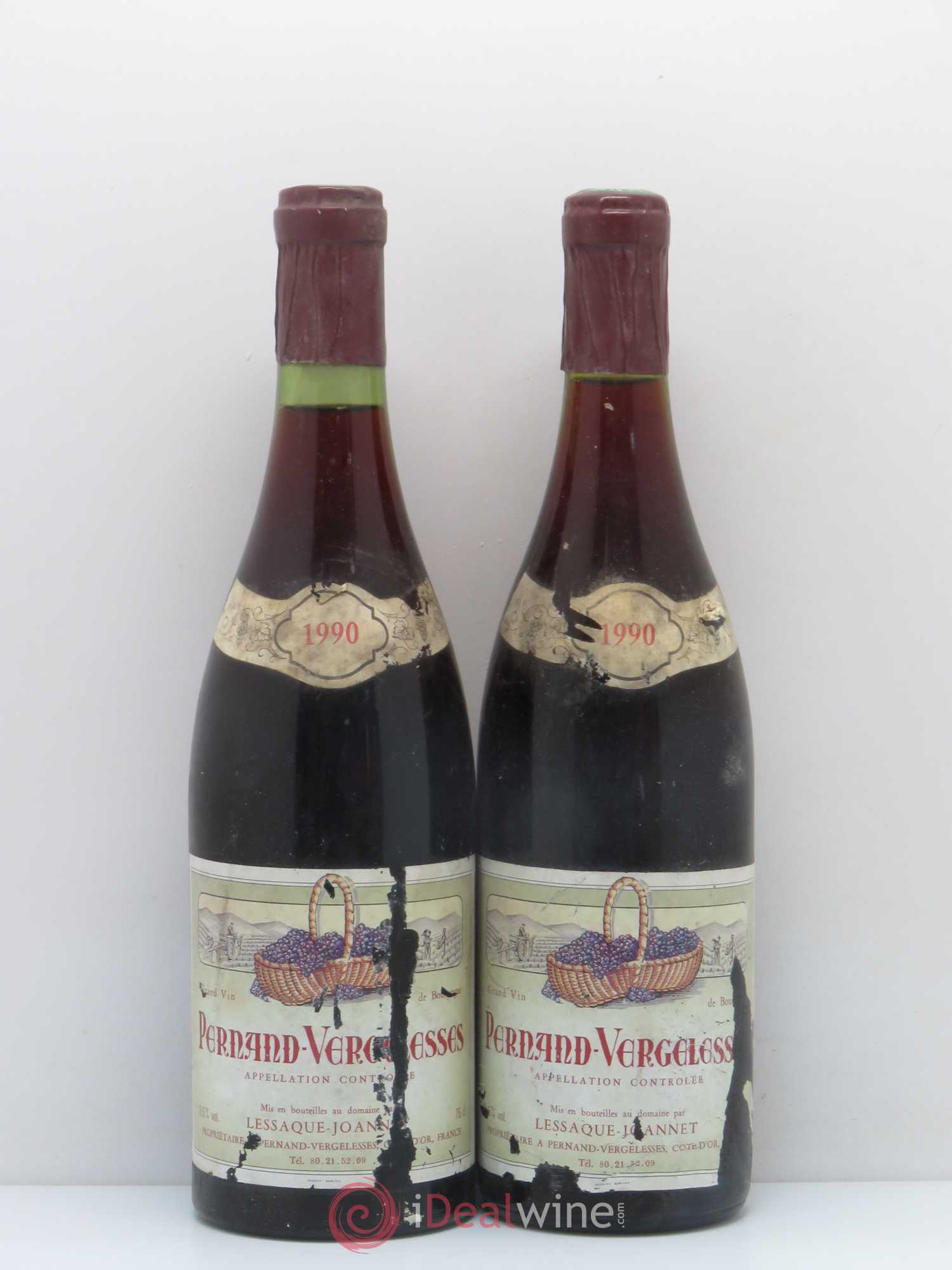 Pernand-Vergelesses Lessaque Joannet (sans prix de réserve) 1990 - Posten von 2 Flaschen - 0
