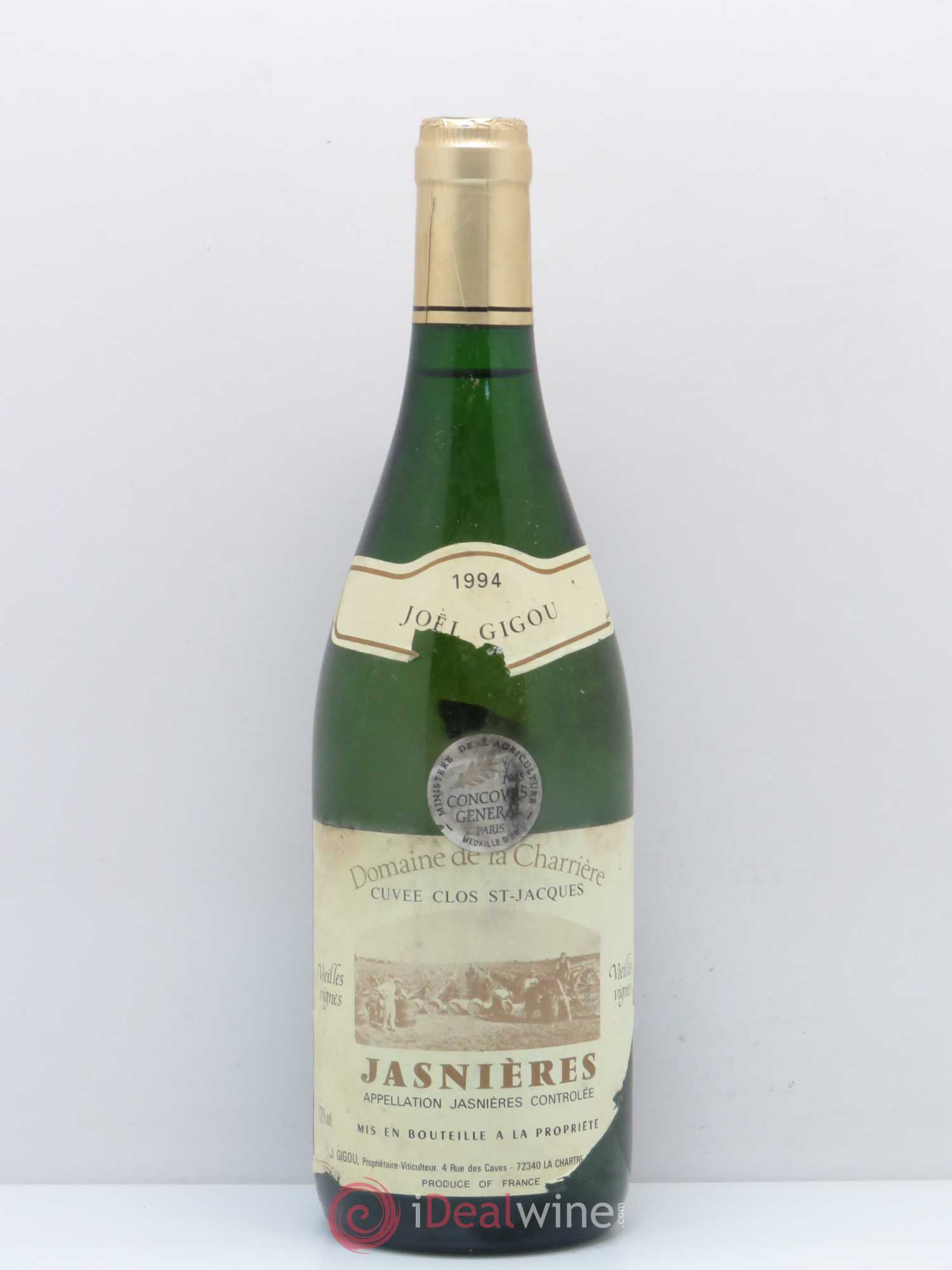 Jasnières Cuvée Clos Saint Jacques Domaine De La Charrière vieilles vignes 1994 - Posten von 1 Flasche - 0