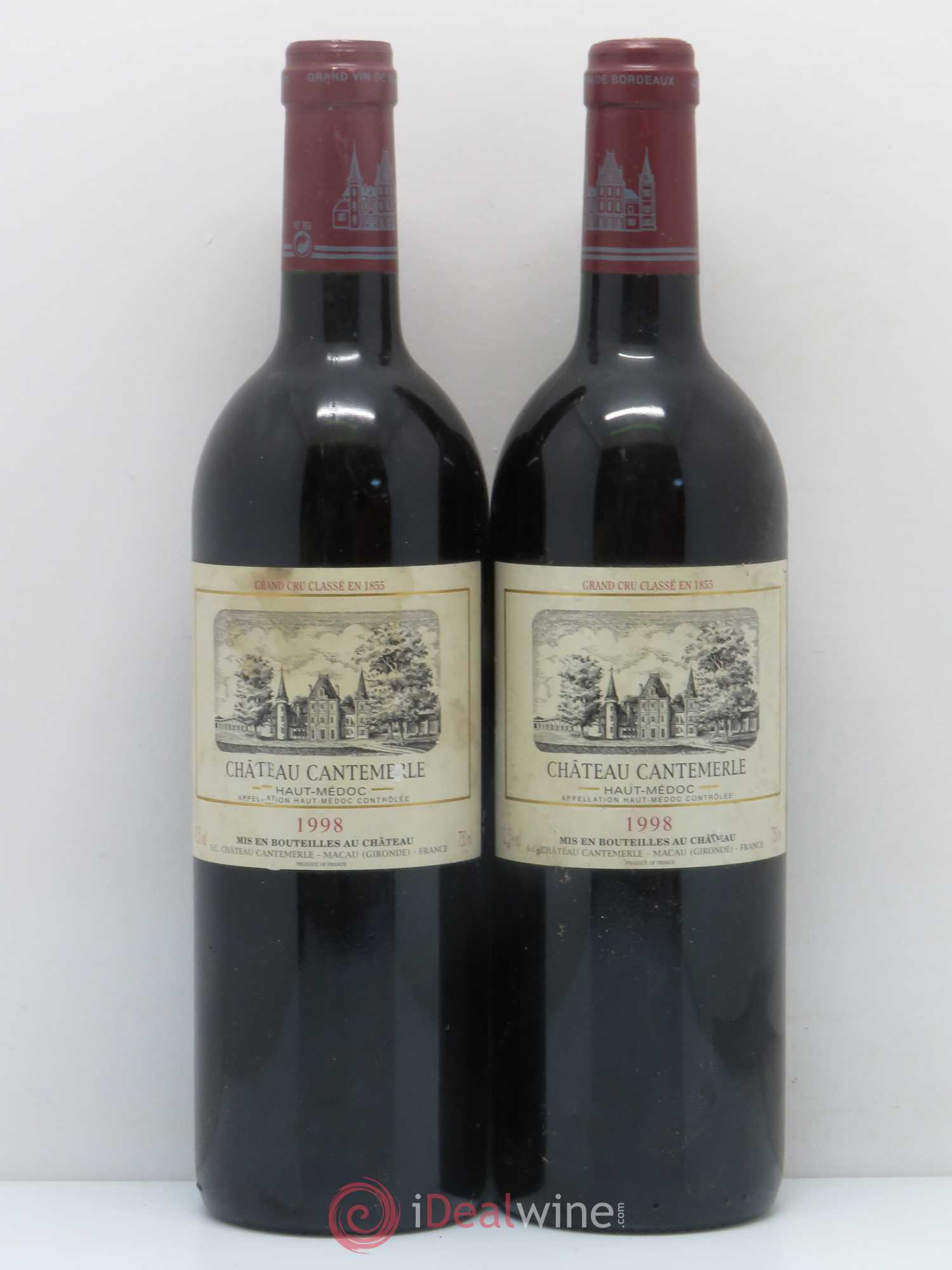 Château Cantemerle 5ème Grand Cru Classé 1998 - Lot de 2 bouteilles - 0
