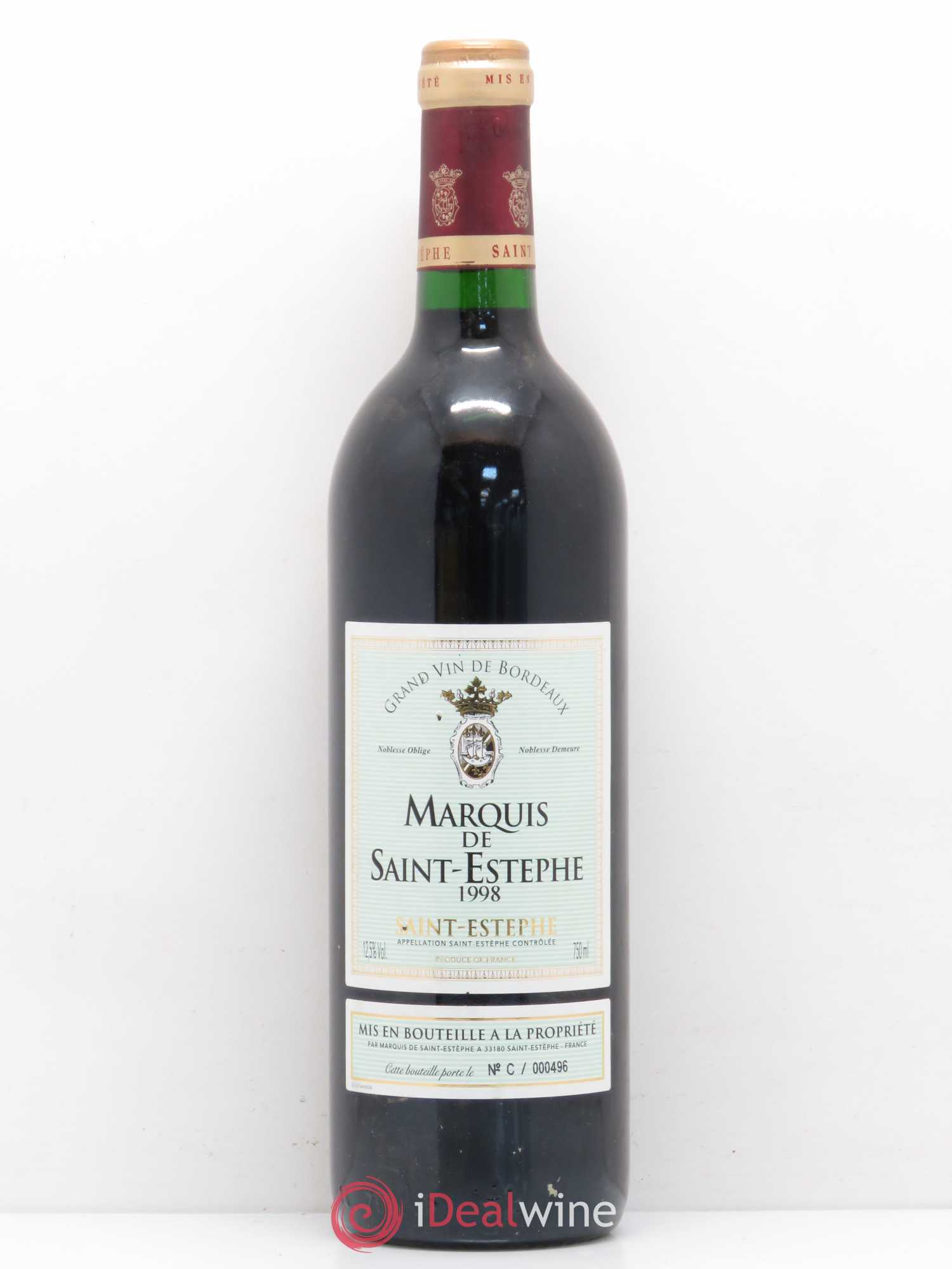 Marquis de Saint Estèphe 1998 - Lot de 1 bouteille - 0