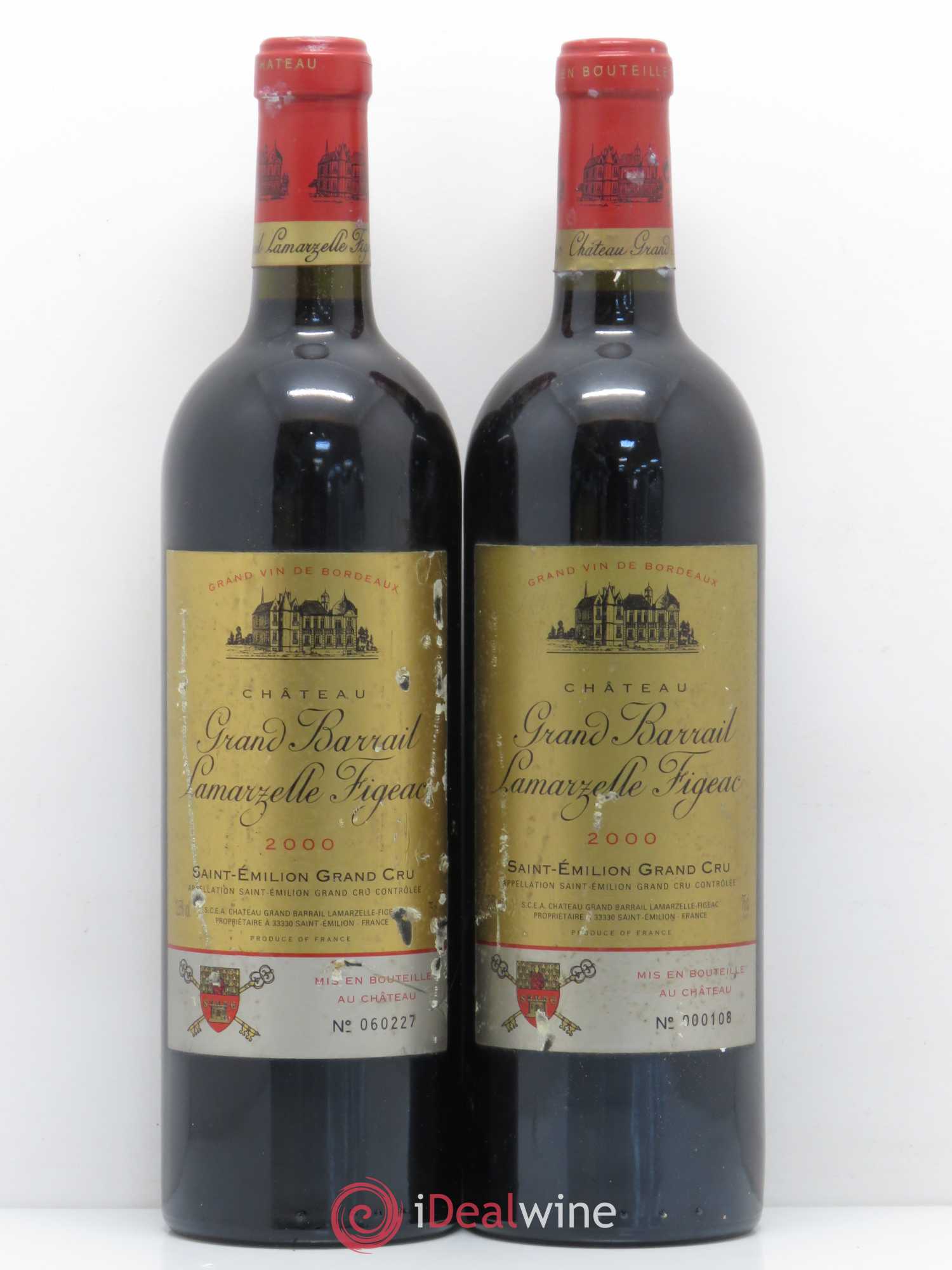 Château Grand Barrail Lamarzelle Figeac Grand Cru Classé 2000 - Lot de 2 bouteilles - 0