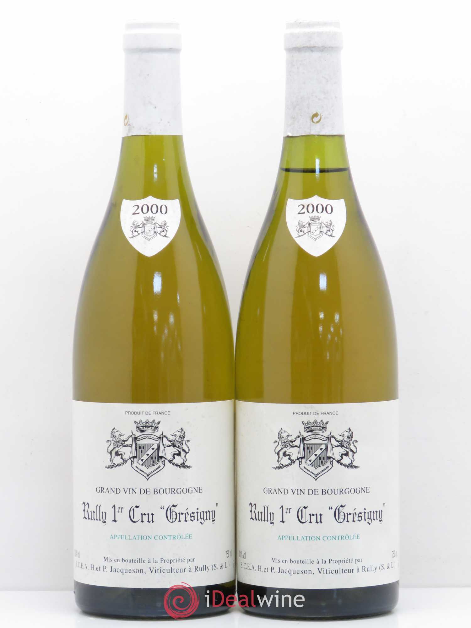 Rully 1er Cru Grésigny Paul & Marie Jacqueson 2000 - Lot de 2 bouteilles - 0