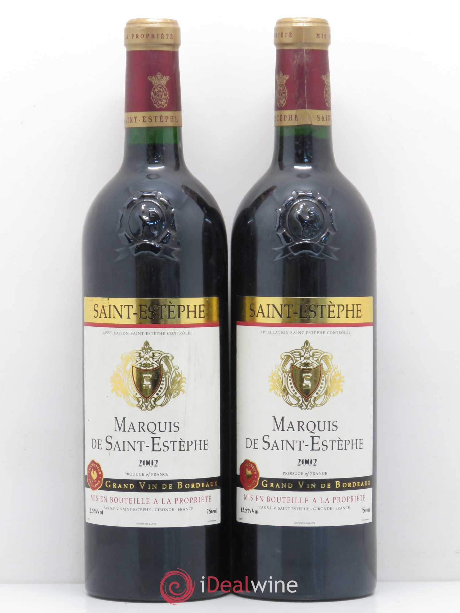 Marquis de Saint Estèphe (sans prix de réserve) 2002 - Lot de 2 bouteilles - 0