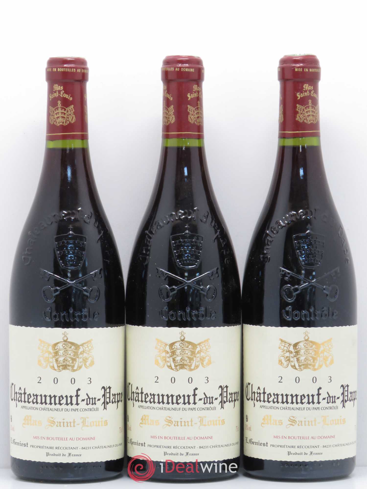 Châteauneuf-du-Pape Mas Saint Louis 2003 - Lot de 3 bouteilles - 0