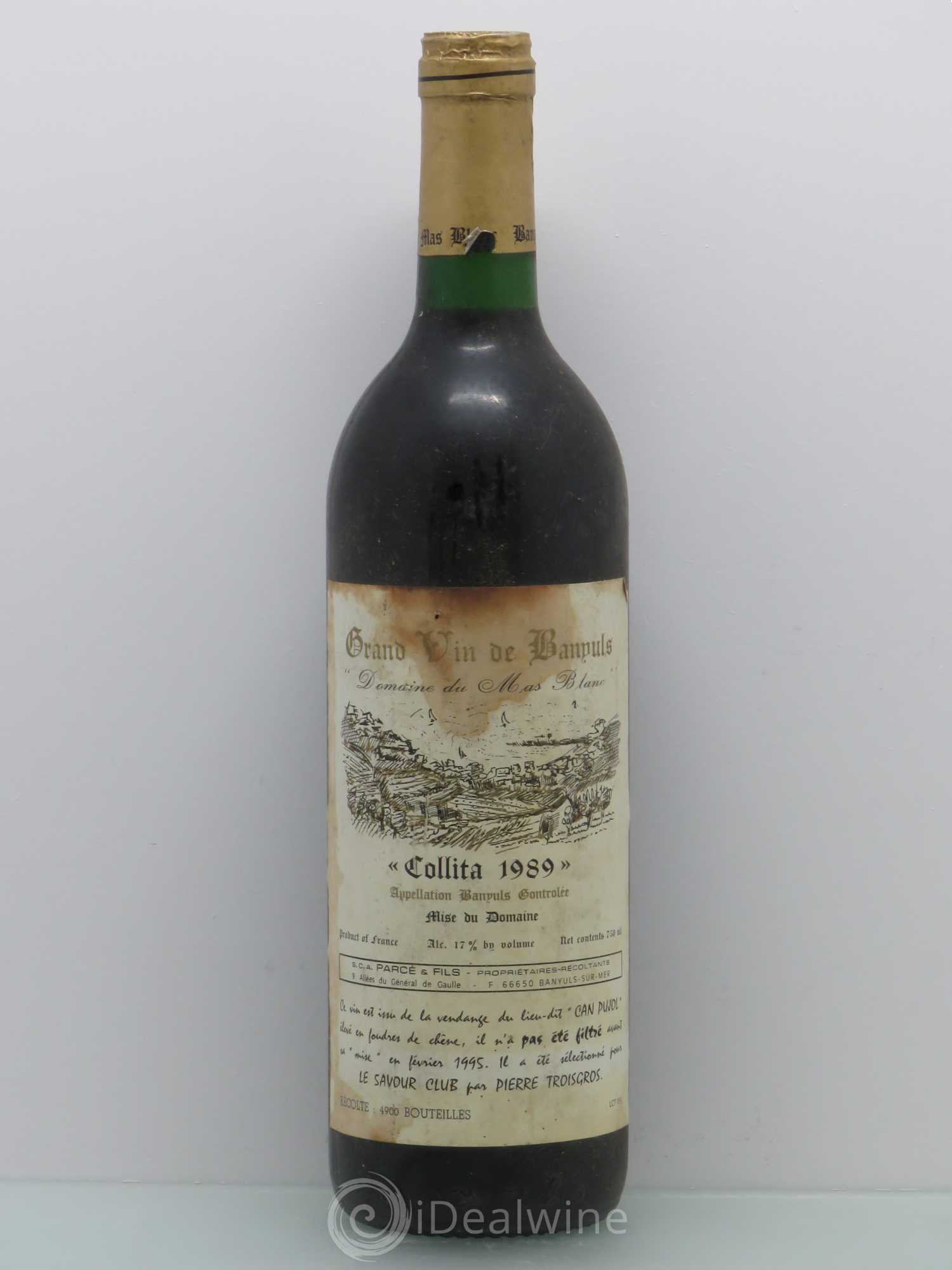 Banyuls Collita Domaine du Mas Blanc 1989 - Posten von 1 Flasche - 0