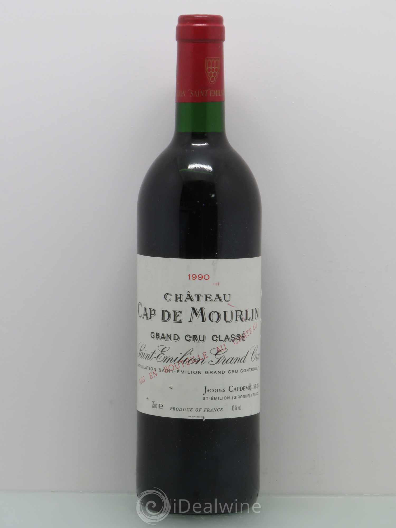 Château Cap de Mourlin Grand Cru Classé 1990 - Lot de 1 bouteille - 0