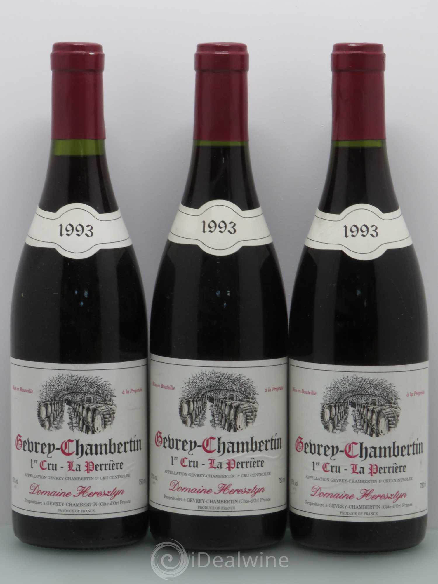 Gevrey-Chambertin 1er Cru Heresztyn La Perriere 1993 - Posten von 3 Flaschen - 0