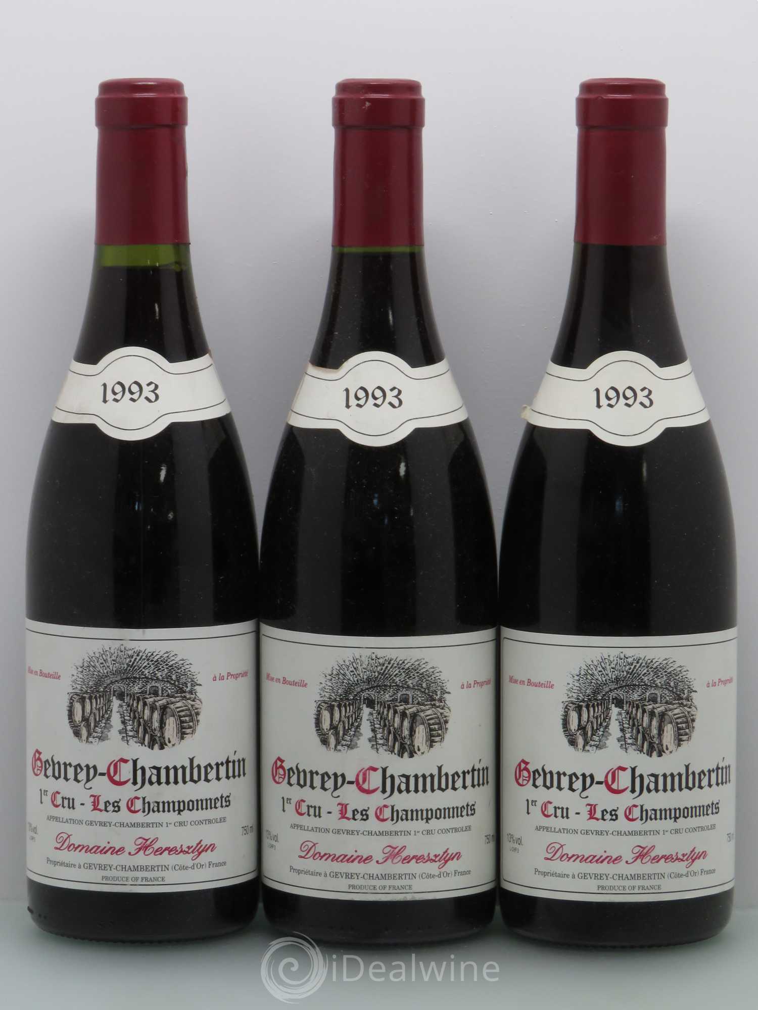 Gevrey-Chambertin 1er Cru Heresztyn Les Champonnets 1993 - Posten von 3 Flaschen - 0