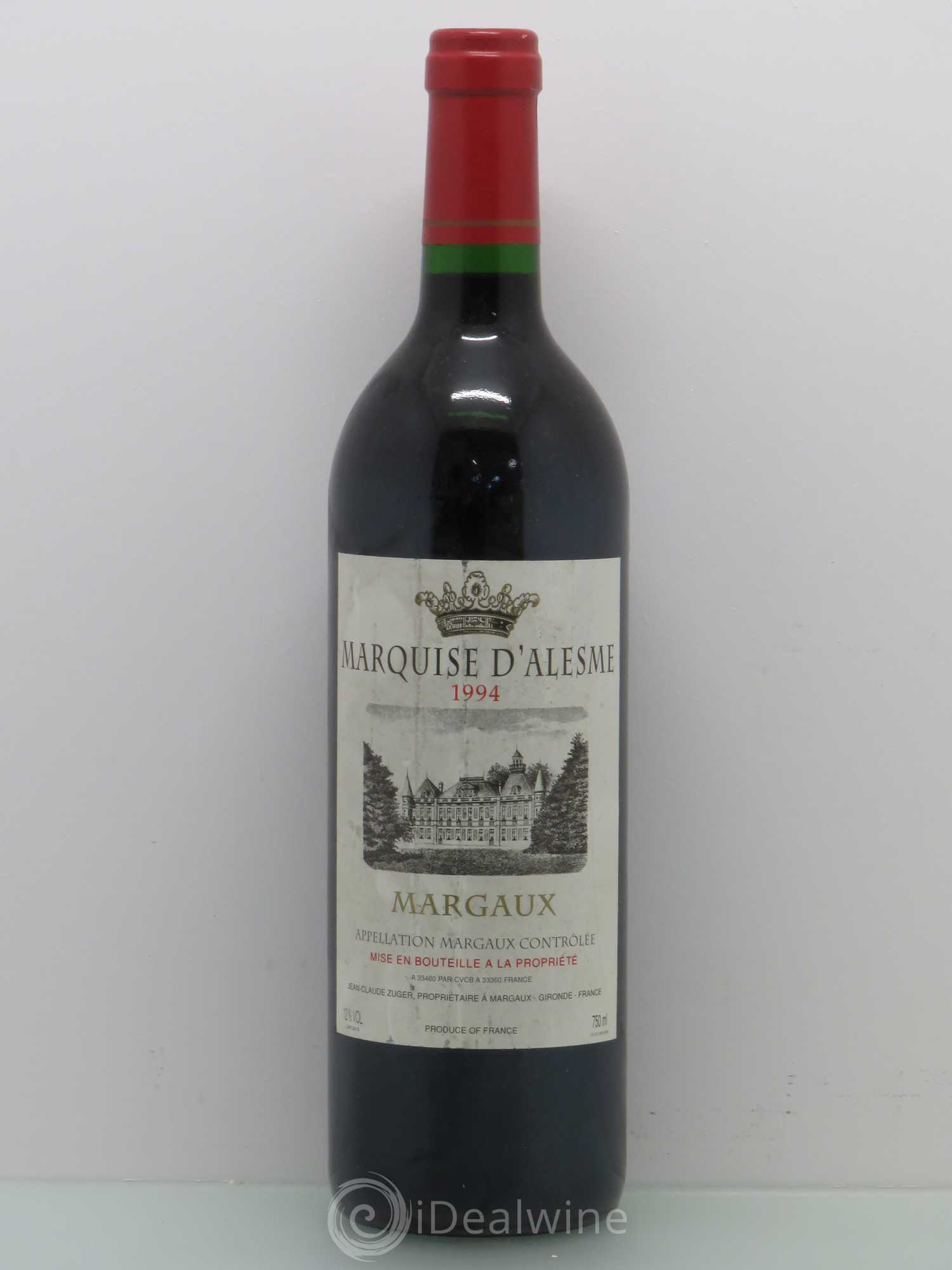 Château Marquis d'Alesme 1994 - Lot de 1 bouteille - 0