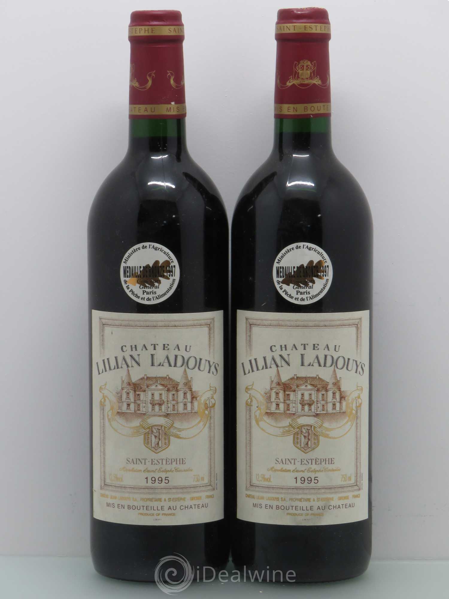 Château Lilian Ladouys Cru Bourgeois 1995 - Lot de 2 bouteilles - 0