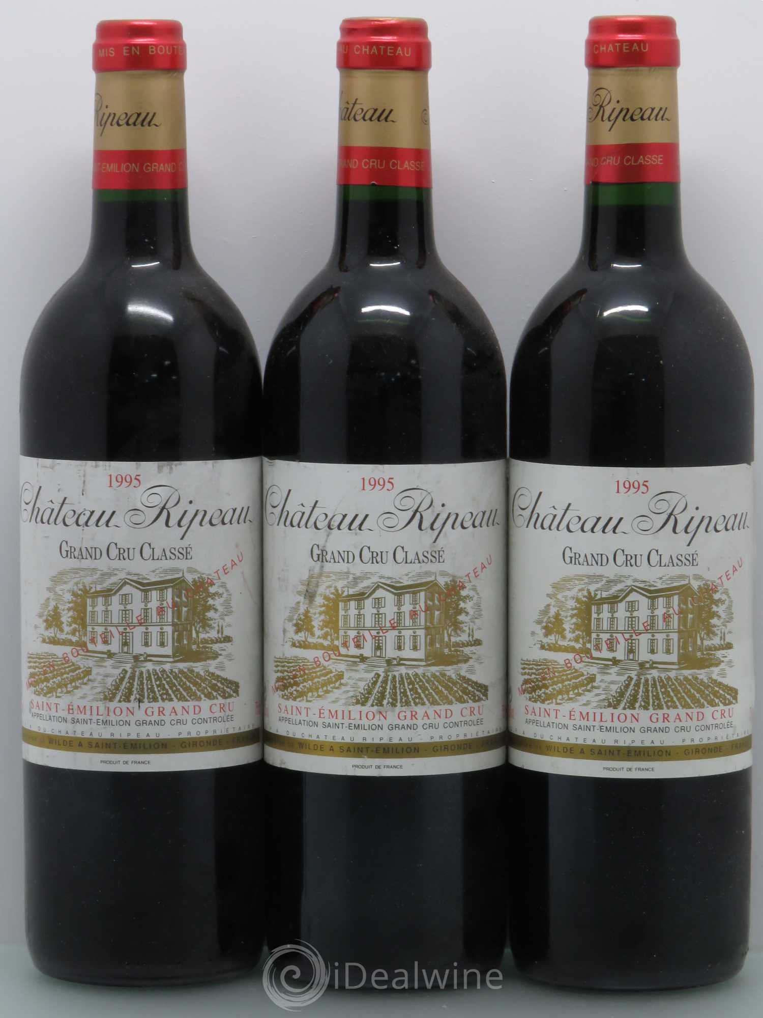 Château Ripeau Grand Cru Classé 1995 - Lot de 3 bouteilles - 0