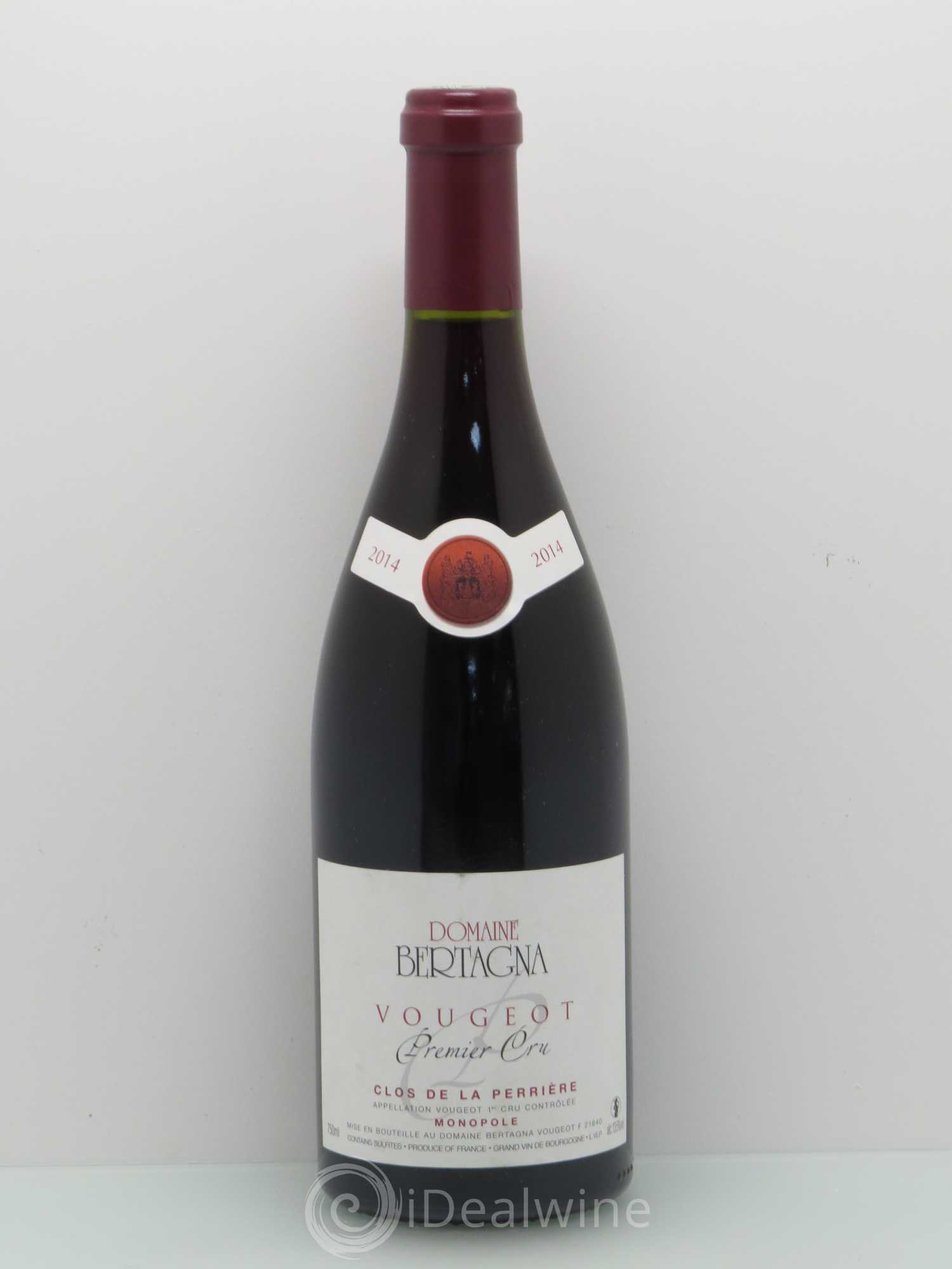 Vougeot 1er Cru Clos de La Perrière Monopole Bertagna 2014 - Lot de 1 bouteille - 0