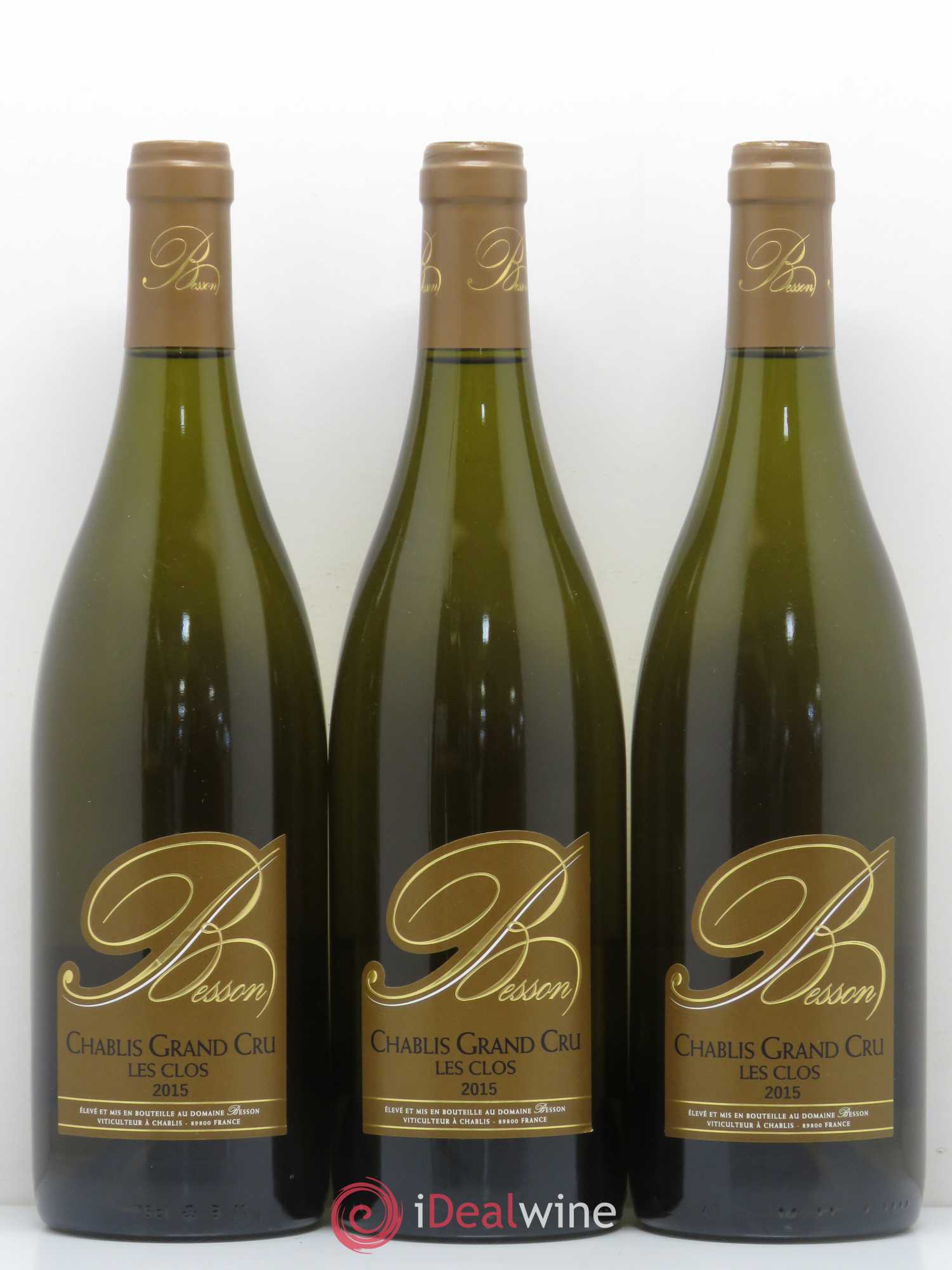 Chablis Grand Cru Les Clos Domaine Besson 2015 - Lot de 3 bouteilles - 0