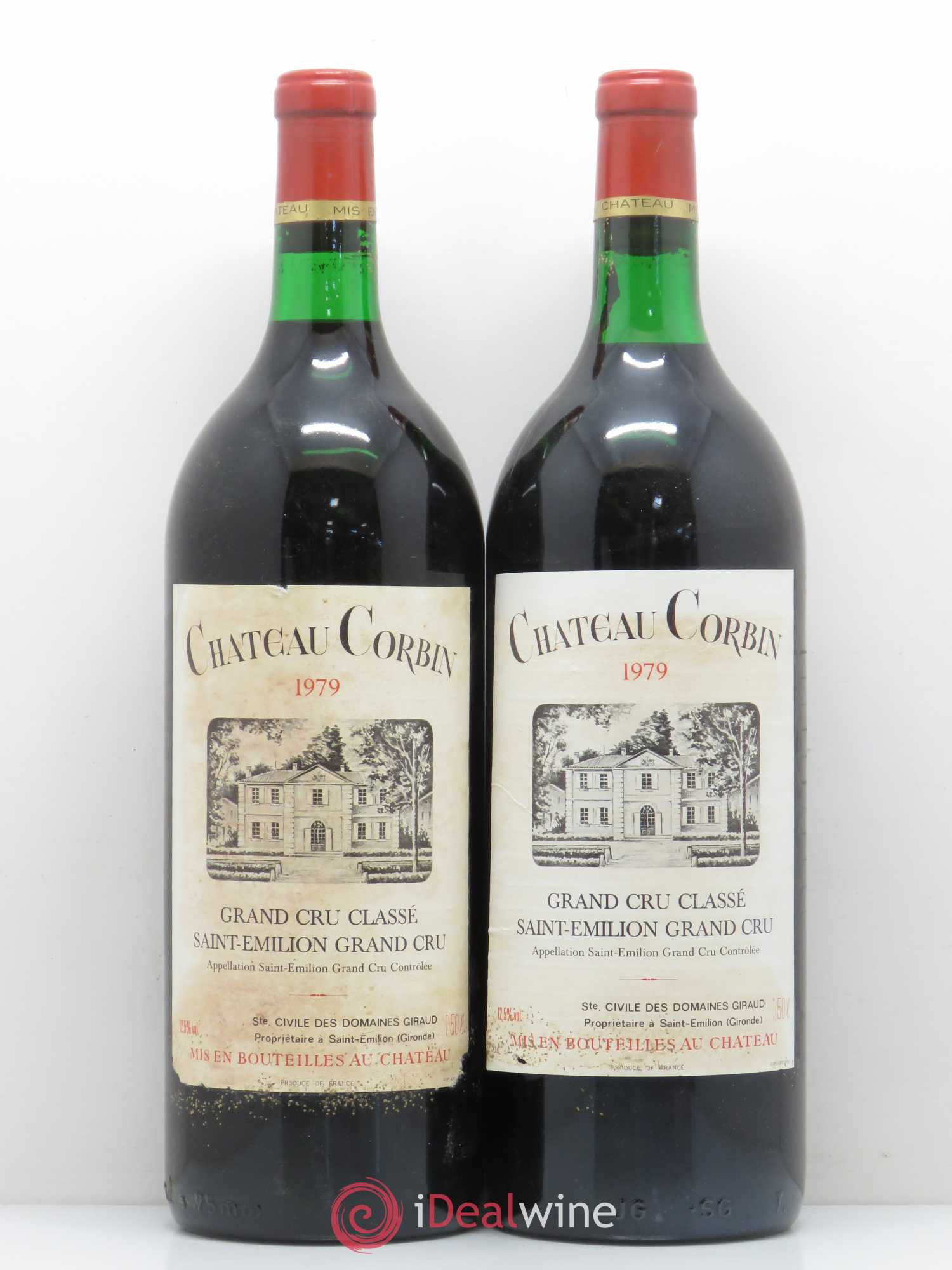 Château Corbin Grand Cru Classé 1979 - Lot de 2 magnums - 0