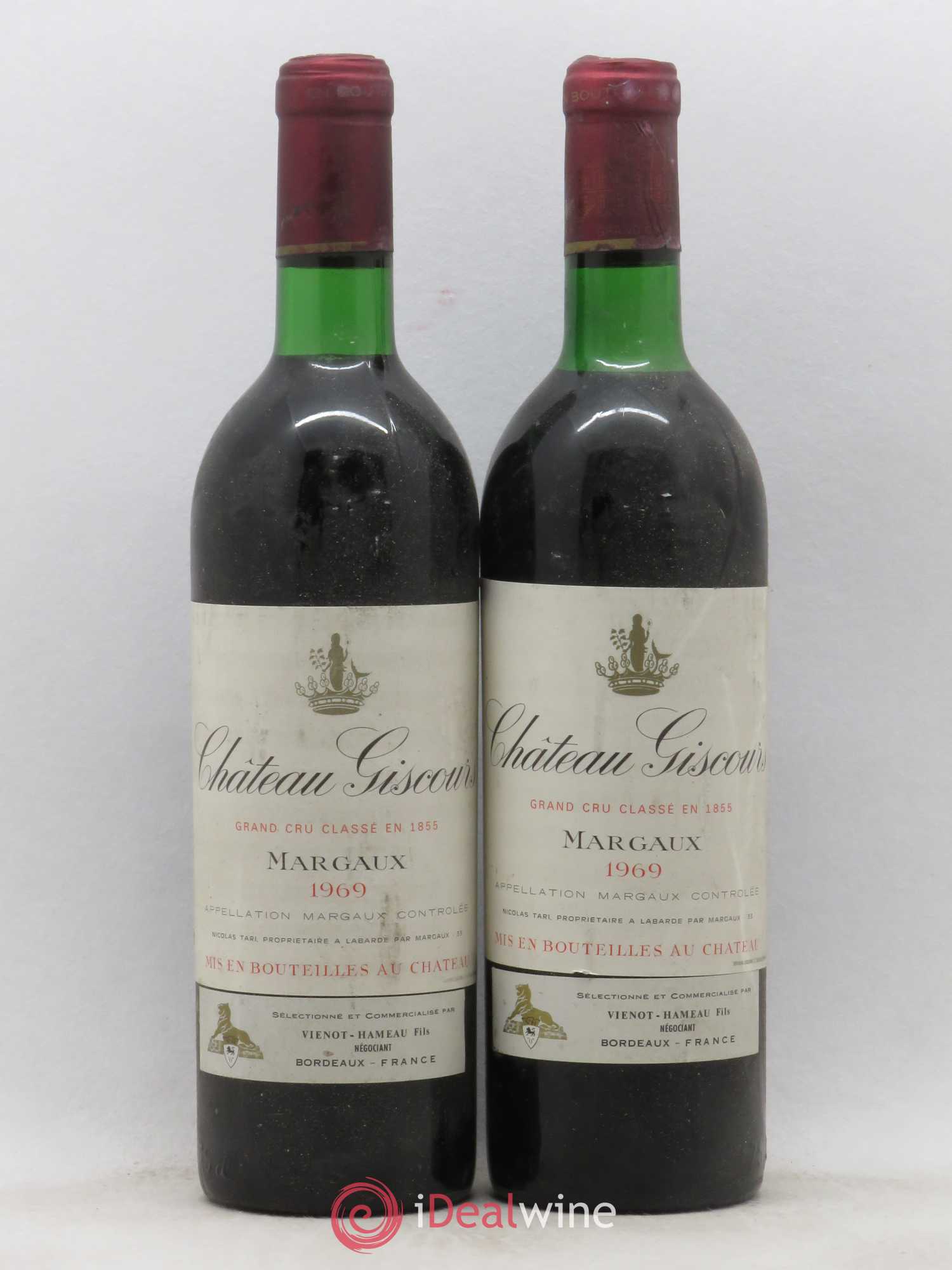 Château Giscours 3ème Grand Cru Classé 1969 - Lot de 2 bouteilles - 0