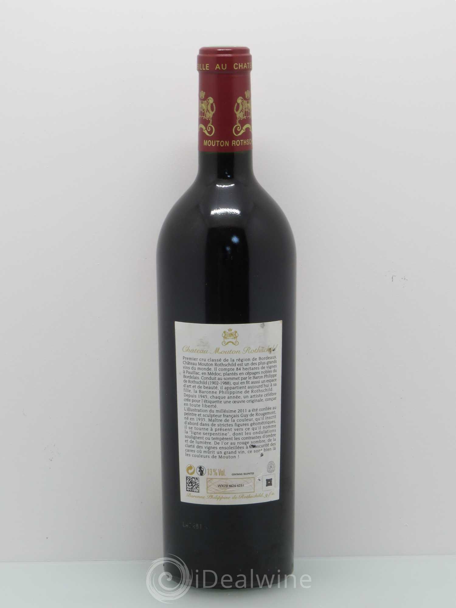 Château Mouton Rothschild 1er Grand Cru Classé 2011 - Lot de 1 bouteille - 1