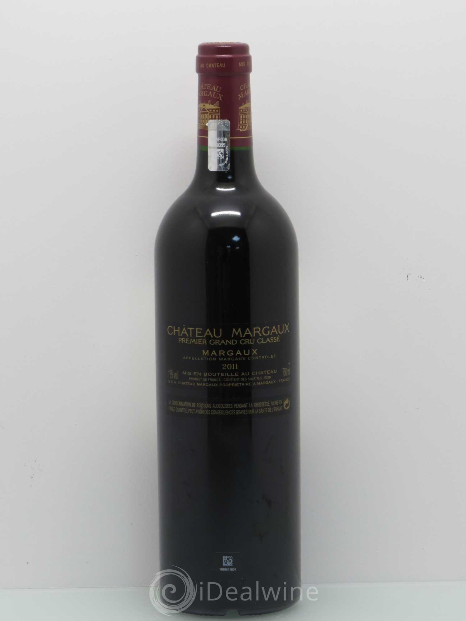 Château Margaux 1er Grand Cru Classé 2011 - Lot de 1 bouteille - 1