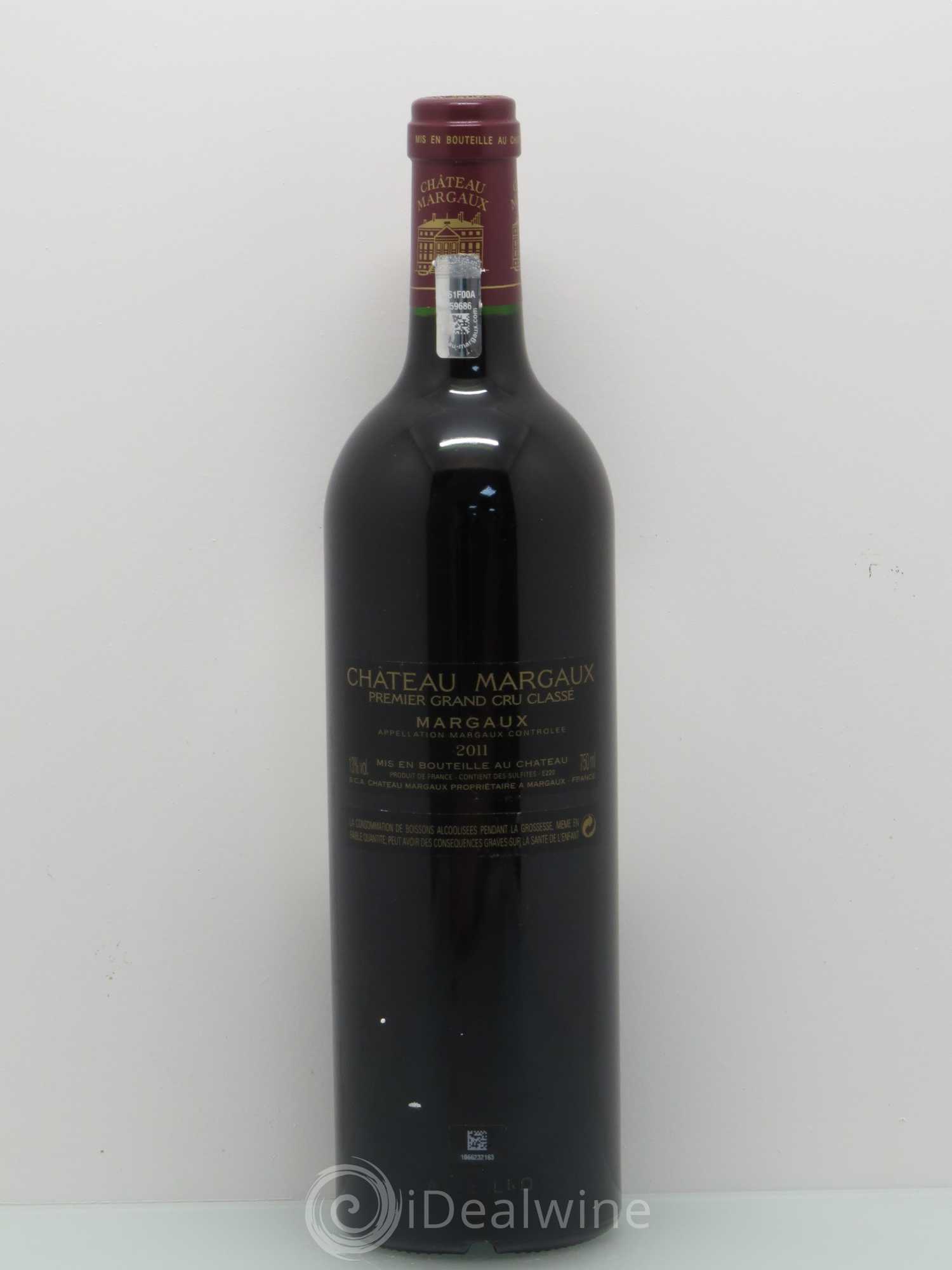 Château Margaux 1er Grand Cru Classé 2011 - Lot de 1 bouteille - 1