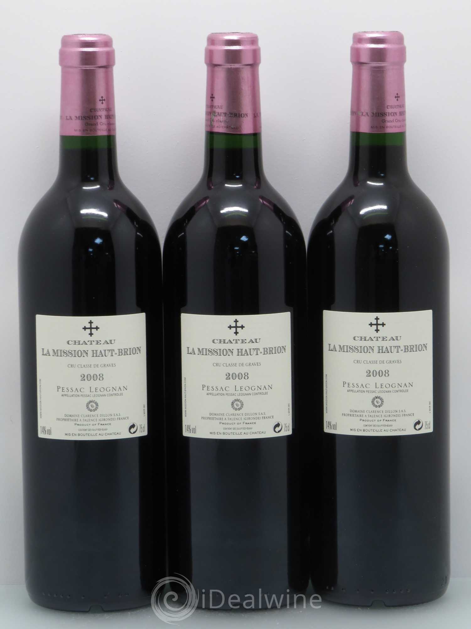 Château la Mission Haut-Brion Cru Classé de Graves 2008 - Lot de 12 bouteilles - 6