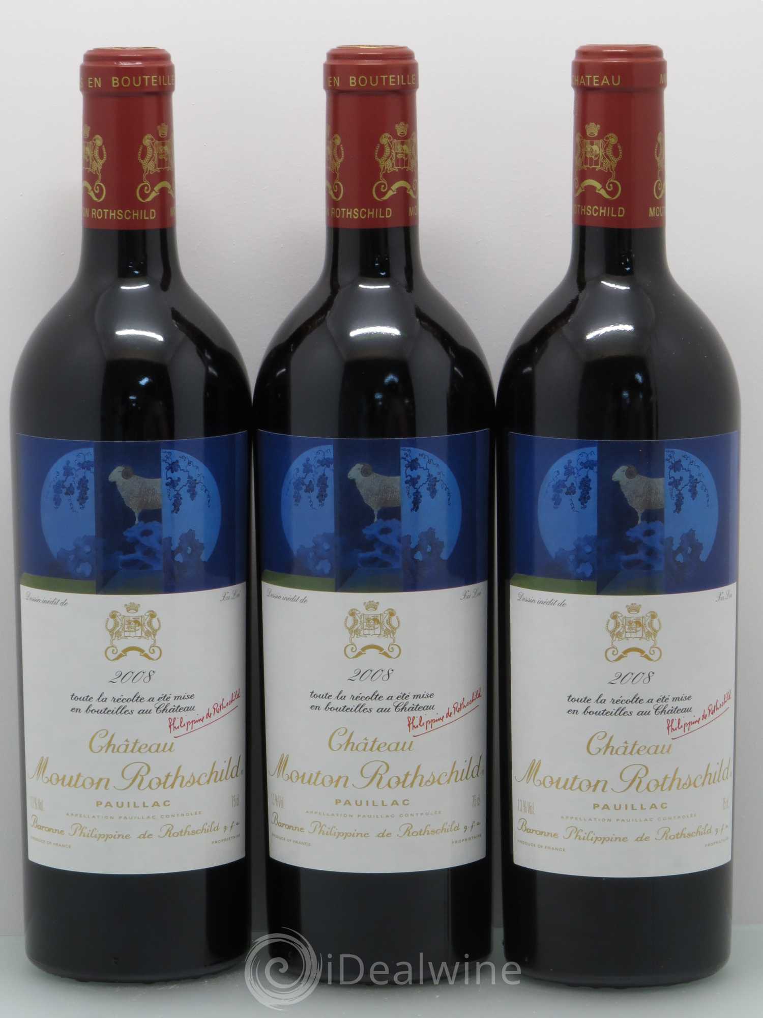Château Mouton Rothschild 1er Grand Cru Classé 2008 - Lot de 12 bouteilles - 1