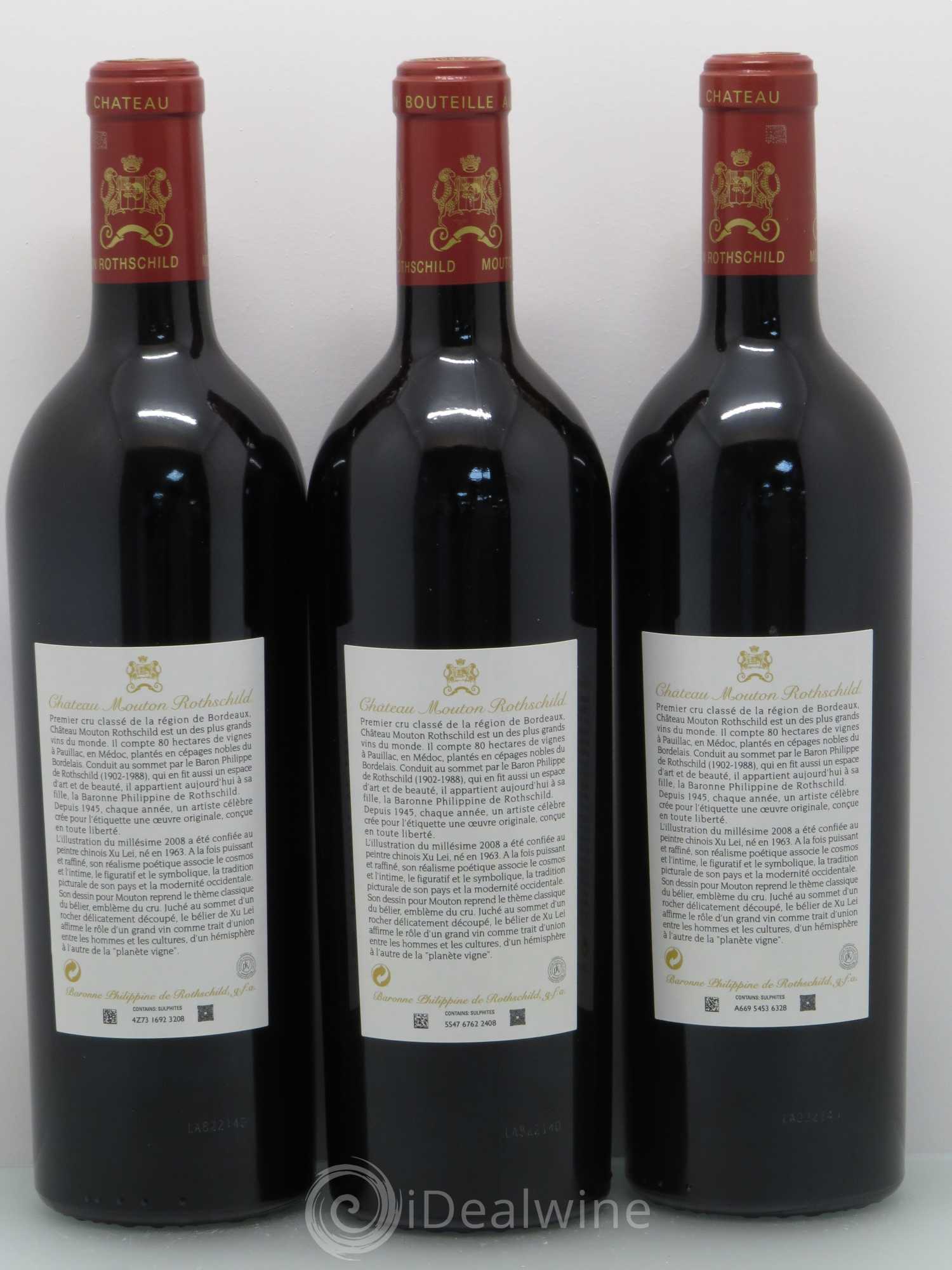 Château Mouton Rothschild 1er Grand Cru Classé 2008 - Lot de 12 bouteilles - 8